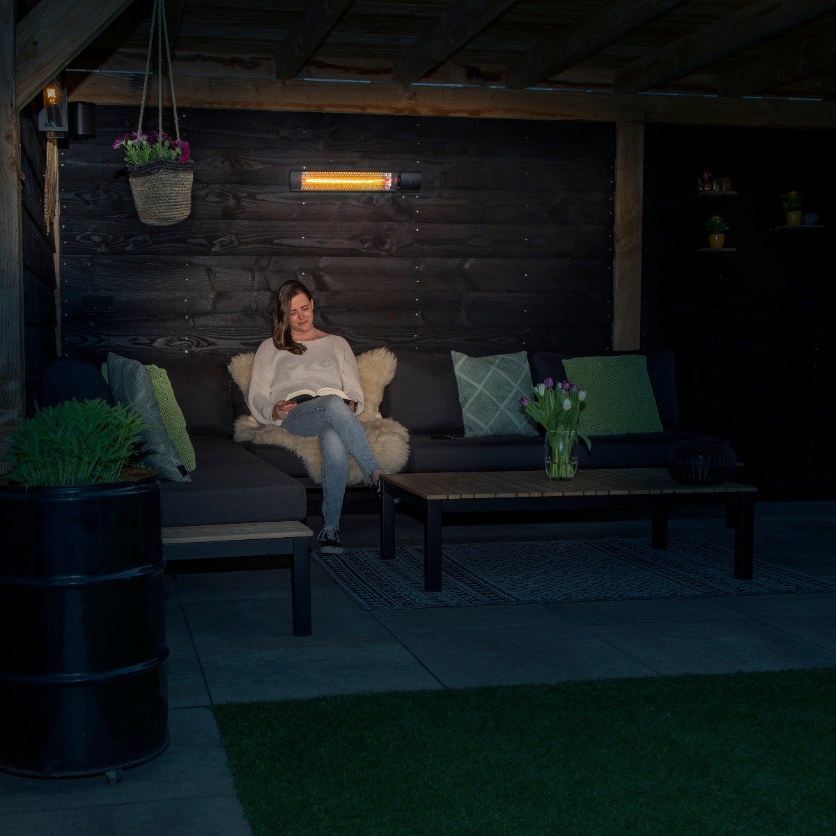 VONROC PH502AC Stufa riscaldante a infrarossi 2000W da esterno