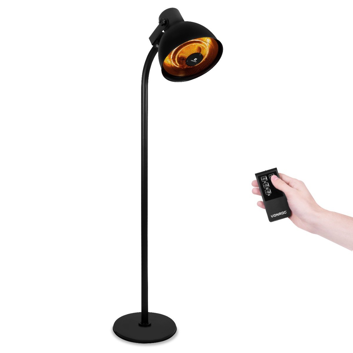 VONROC PH512AC Riscaldatore a infrarossi 2000W con base d'appoggio