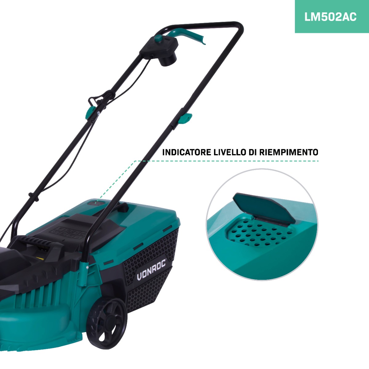 VONROC LM502AC Tagliaerba|Tosaerba Elettrico 1300W