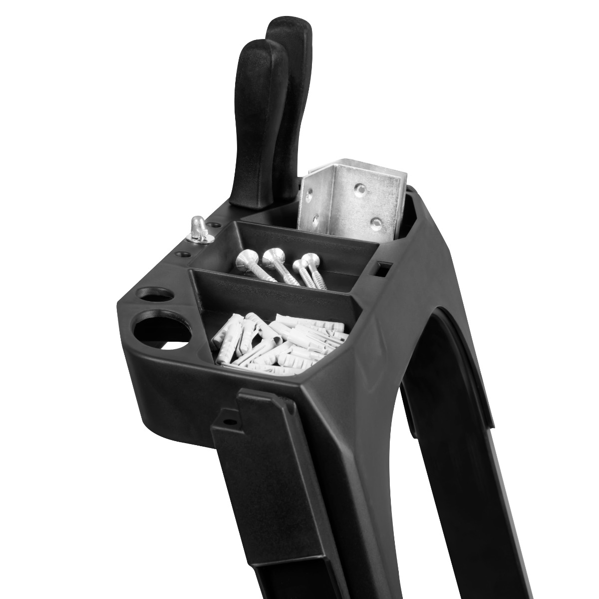 VONROC SL503XX Scala domestica pieghevole in alluminio PRO. 4 gradini antiscivolo. Capacità massima 150kg