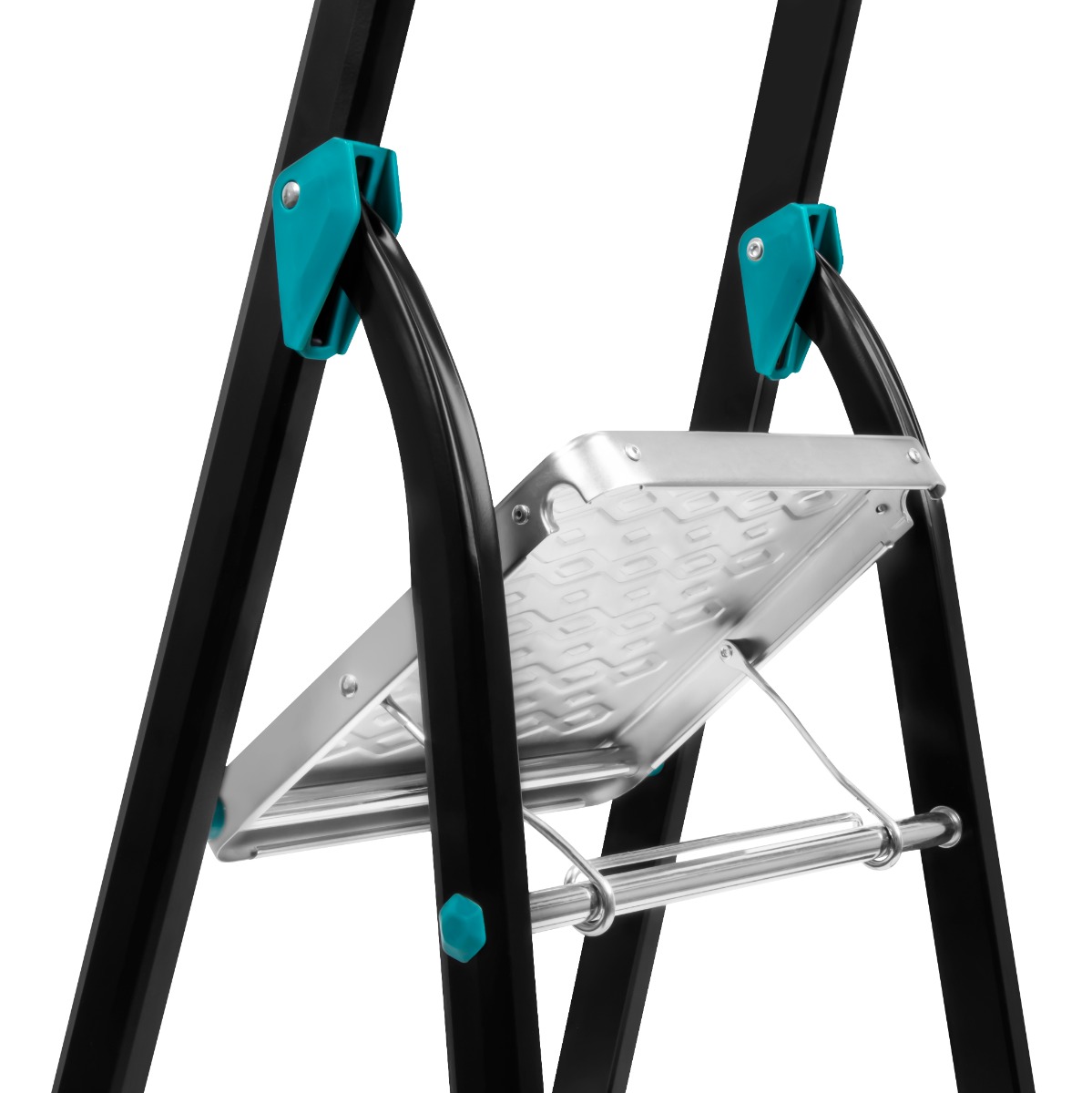 VONROC SL503XX Scala domestica pieghevole in alluminio PRO. 4 gradini antiscivolo. Capacità massima 150kg