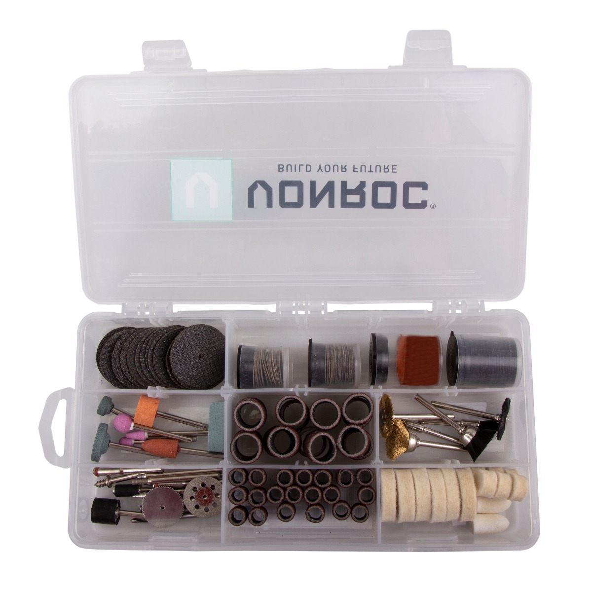VONROC CT801AA Set di 192 accessori universali per utensili rotanti, strumenti multifunzione
