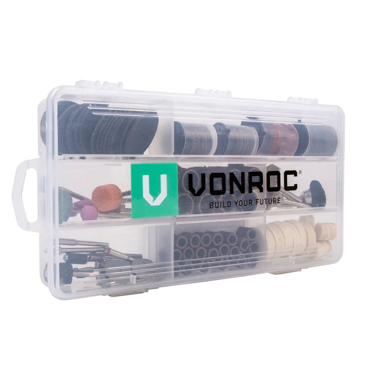 VONROC CT801AA Set di 192 accessori universali per utensili rotanti, strumenti multifunzione