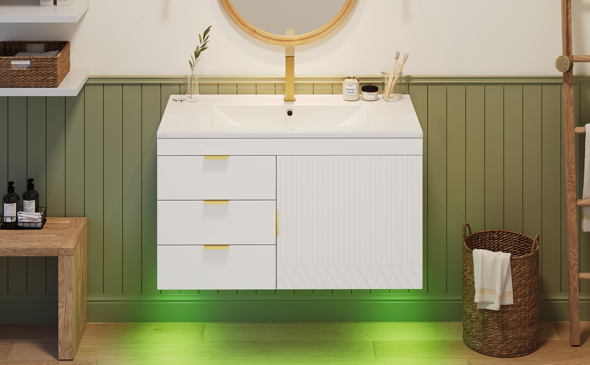 Meuble vasque LED vue 3
