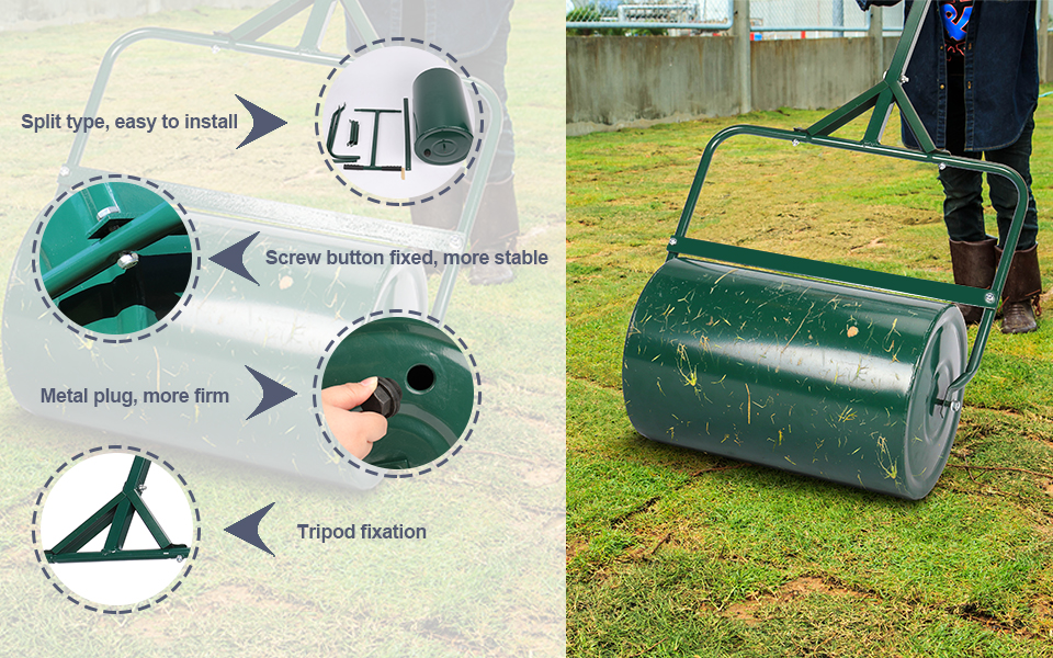 Lawn Roller Heavy Duty Garden Lawns RollerWater/sand filling yard
