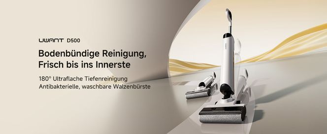 uwant D500 Nass Trockensauger,Abwassertanks Desodorierung,180° Lay Flat Saugwischer