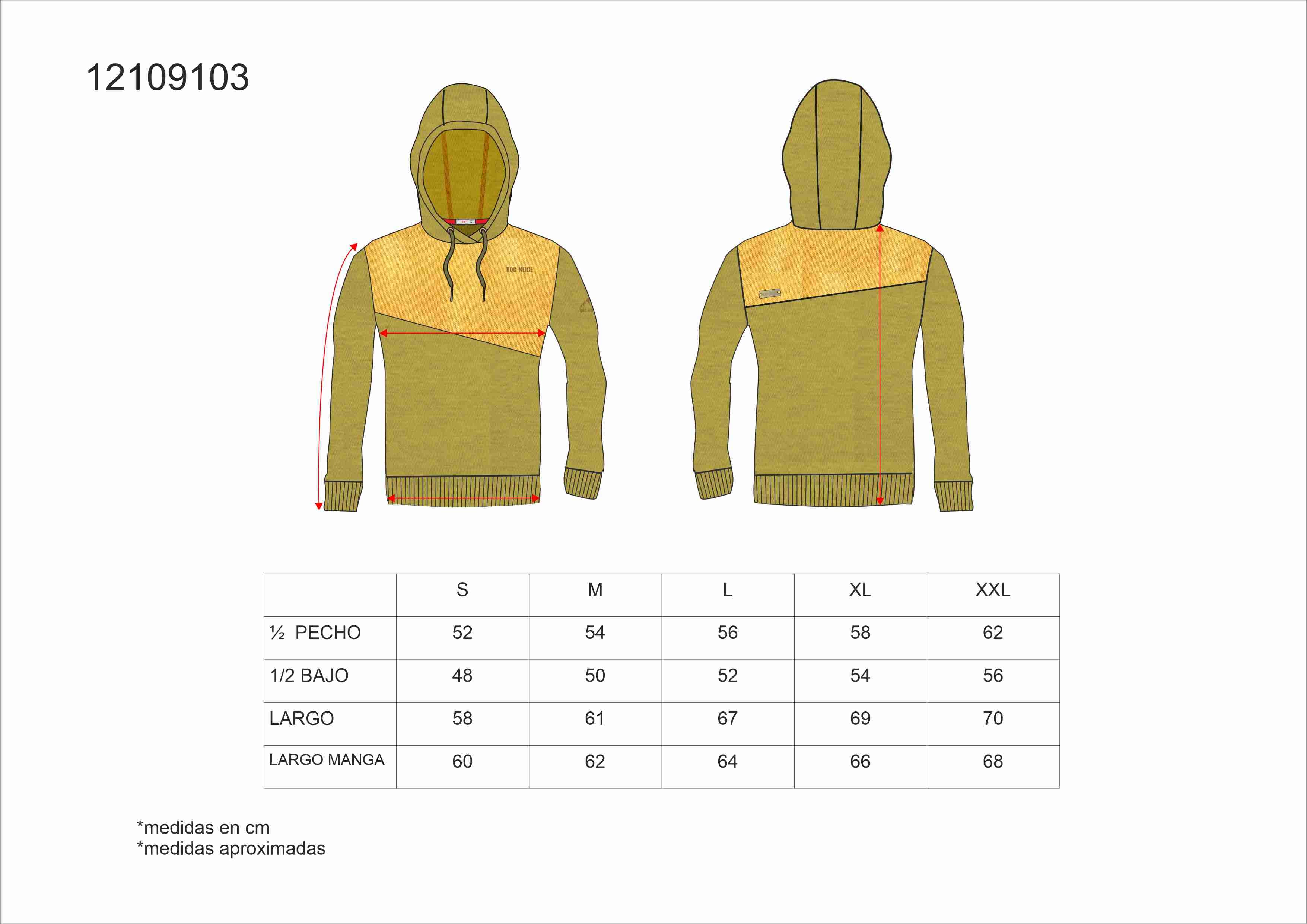 Tallas de la XS a la 3XL