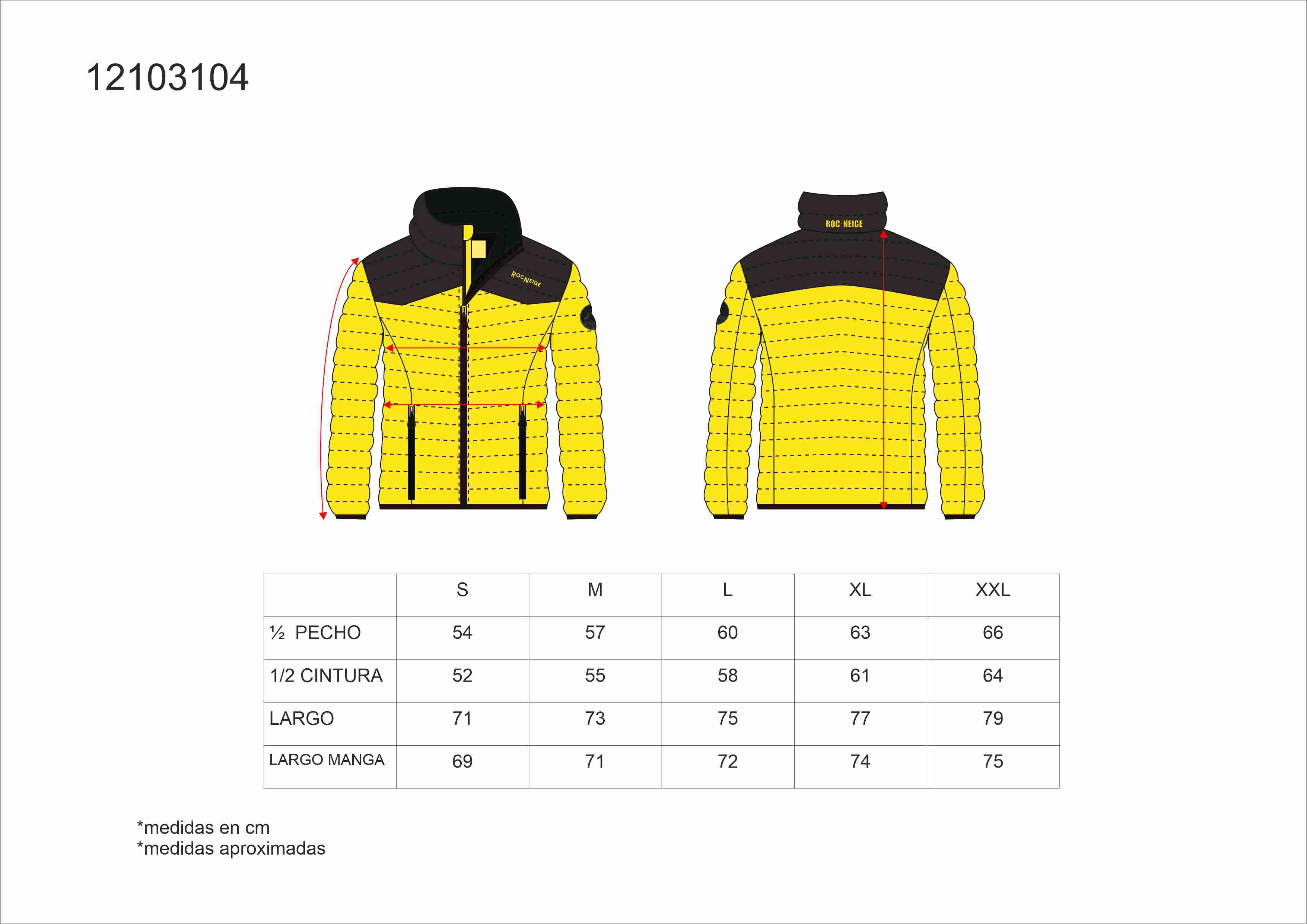 Tallas de la XS a la 3XL