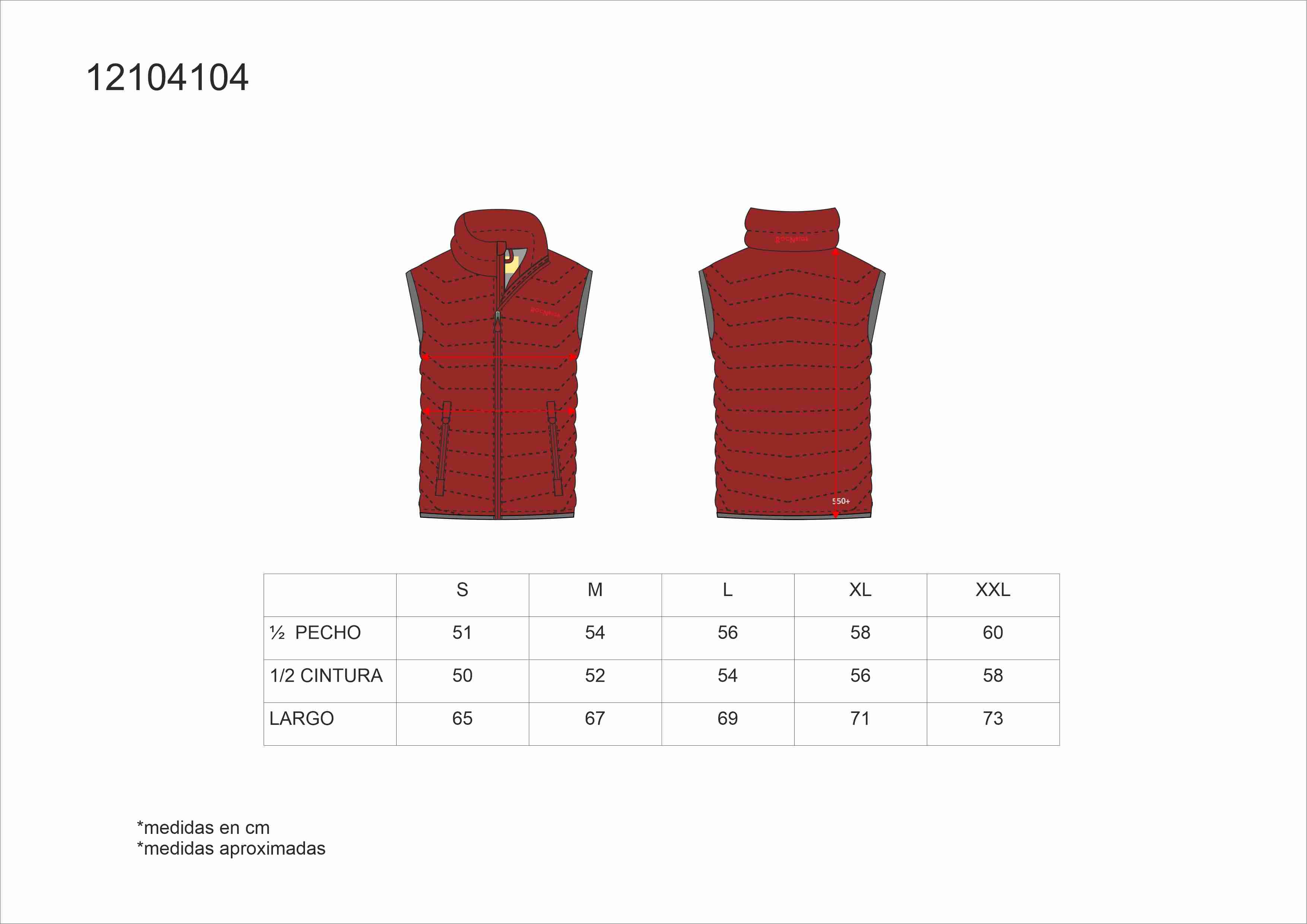 Tallas de la XS a la 3XL