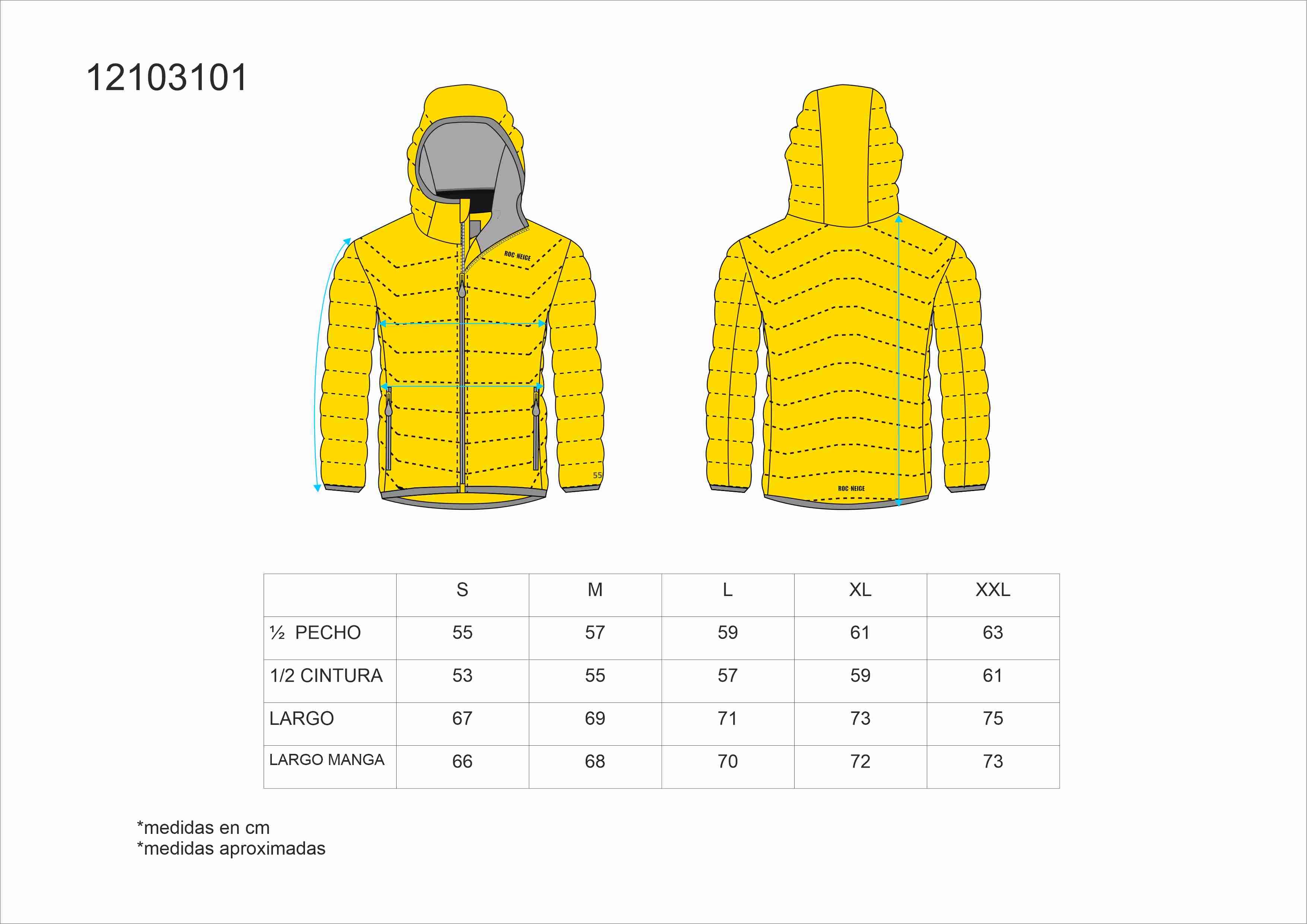 Tallas de la XS a la 3XL
