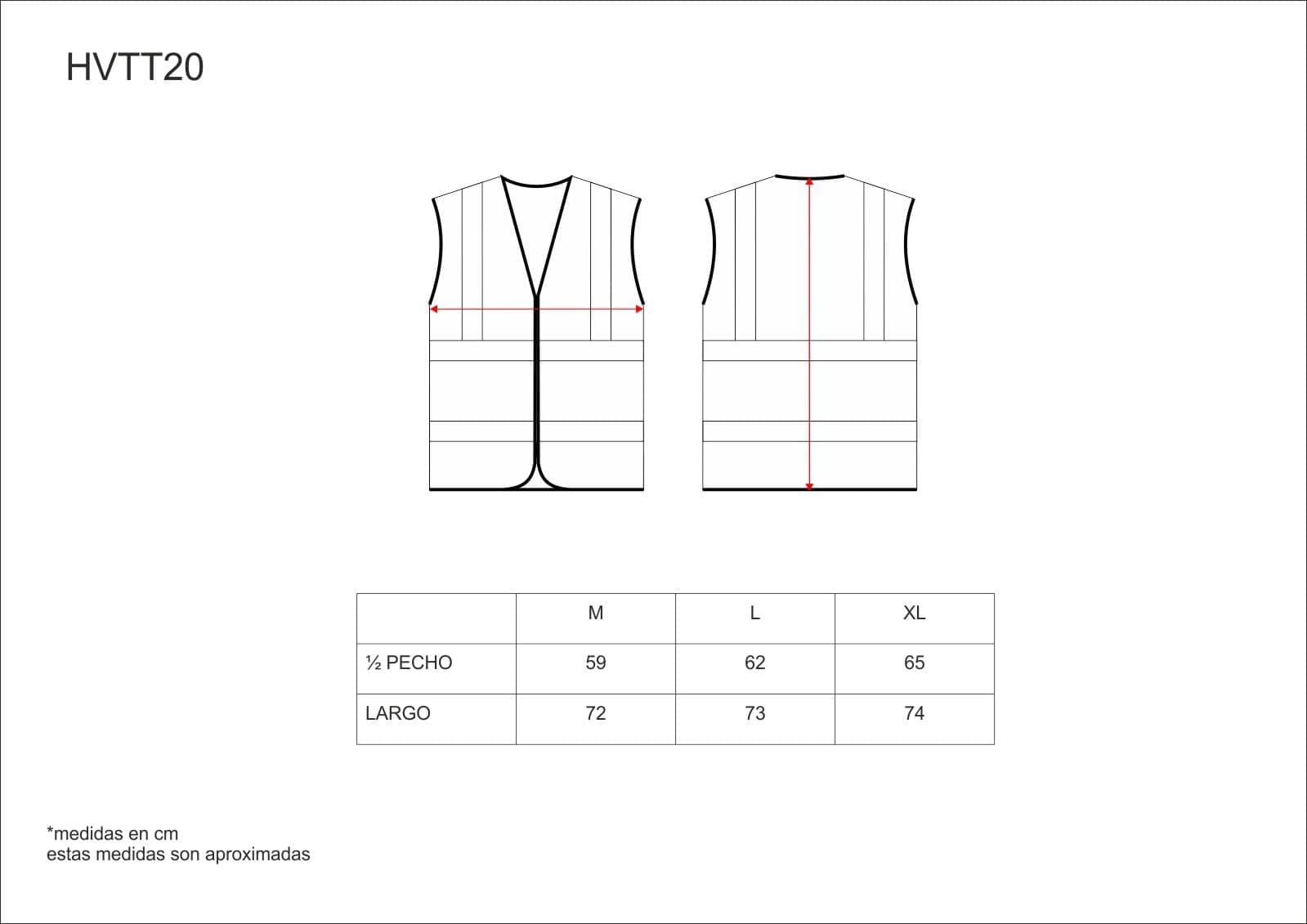 Tallas de la XS a la 3XL