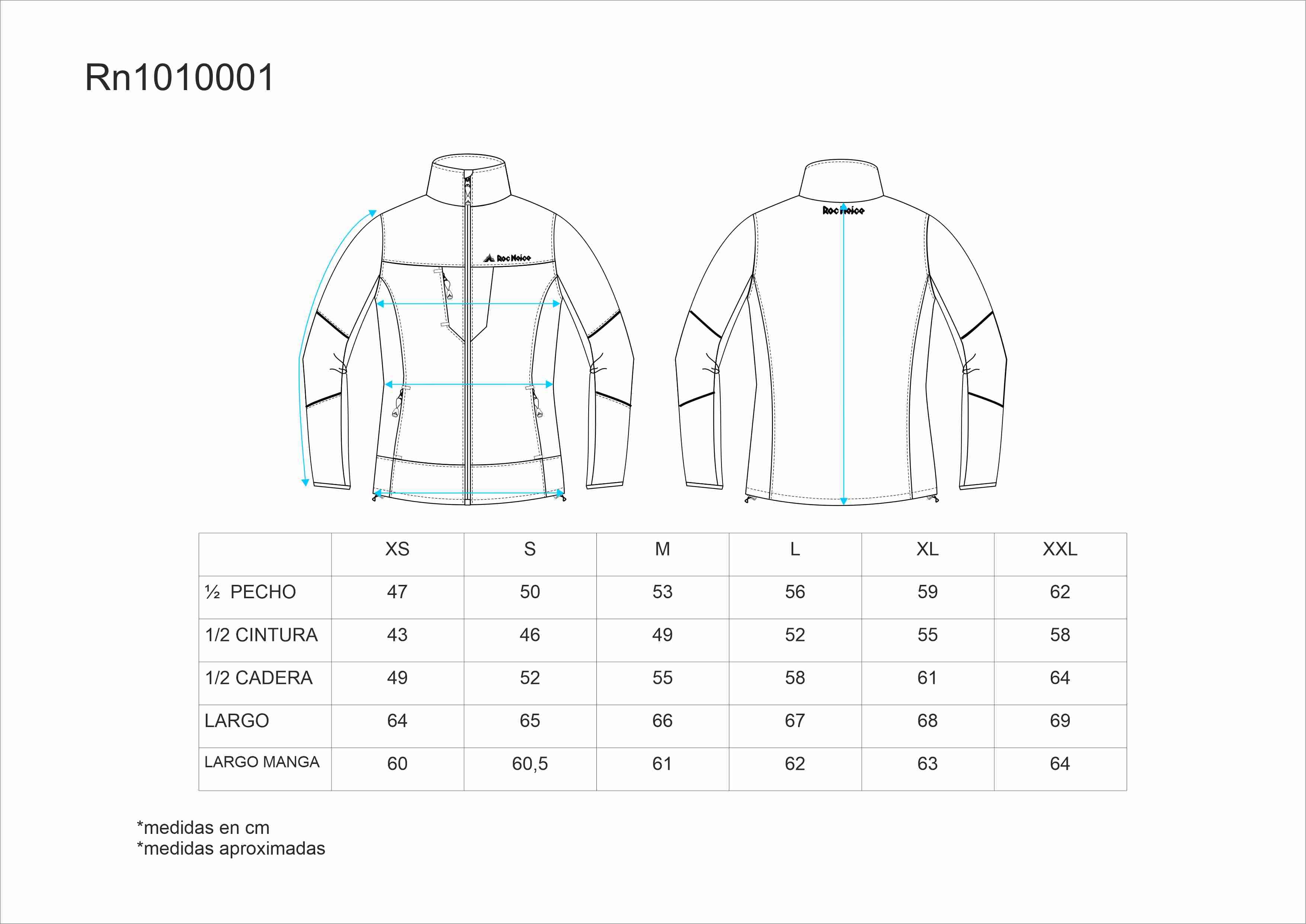 Tallas de la XS a la 3XL