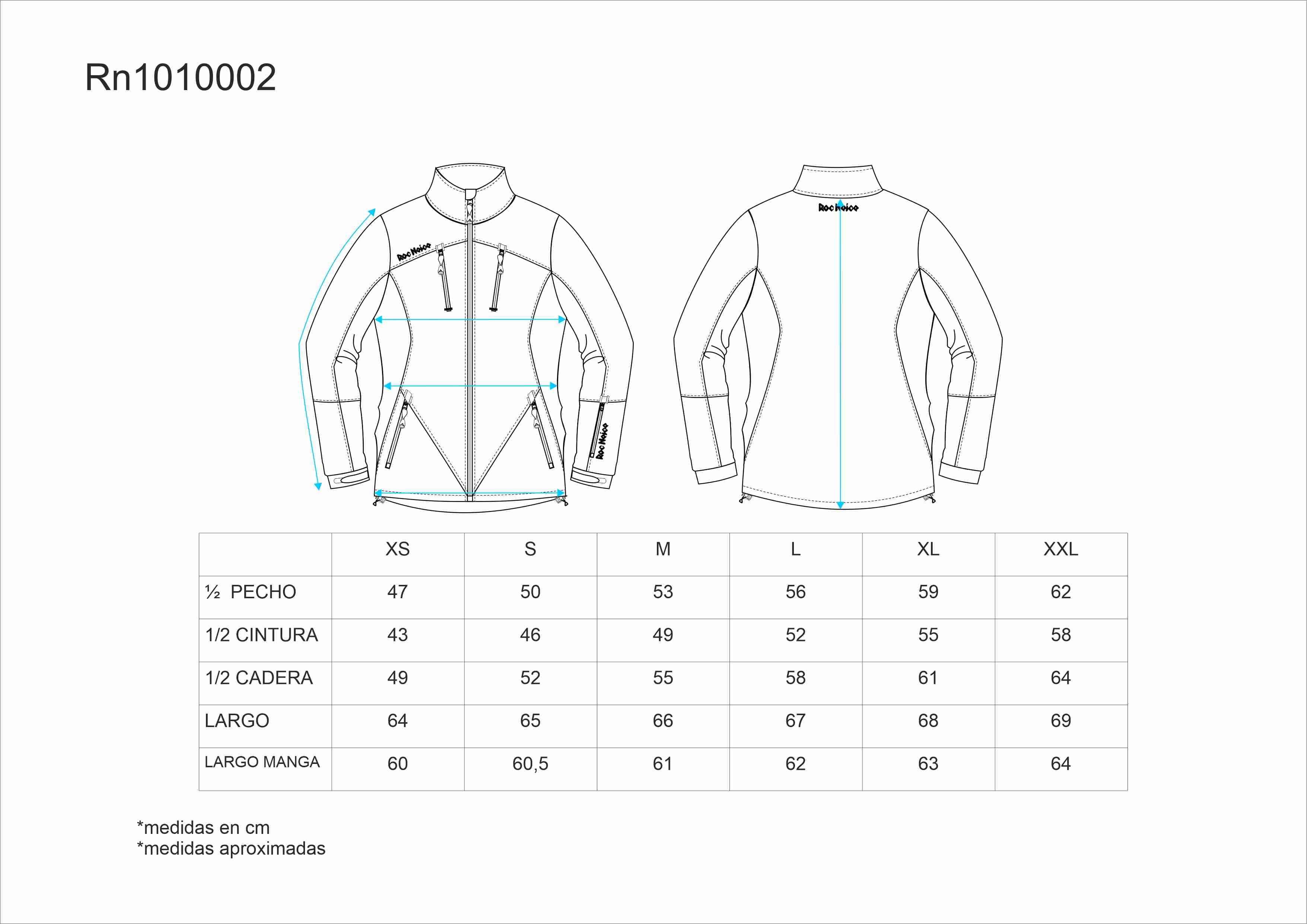 Tallas de la XS a la 3XL