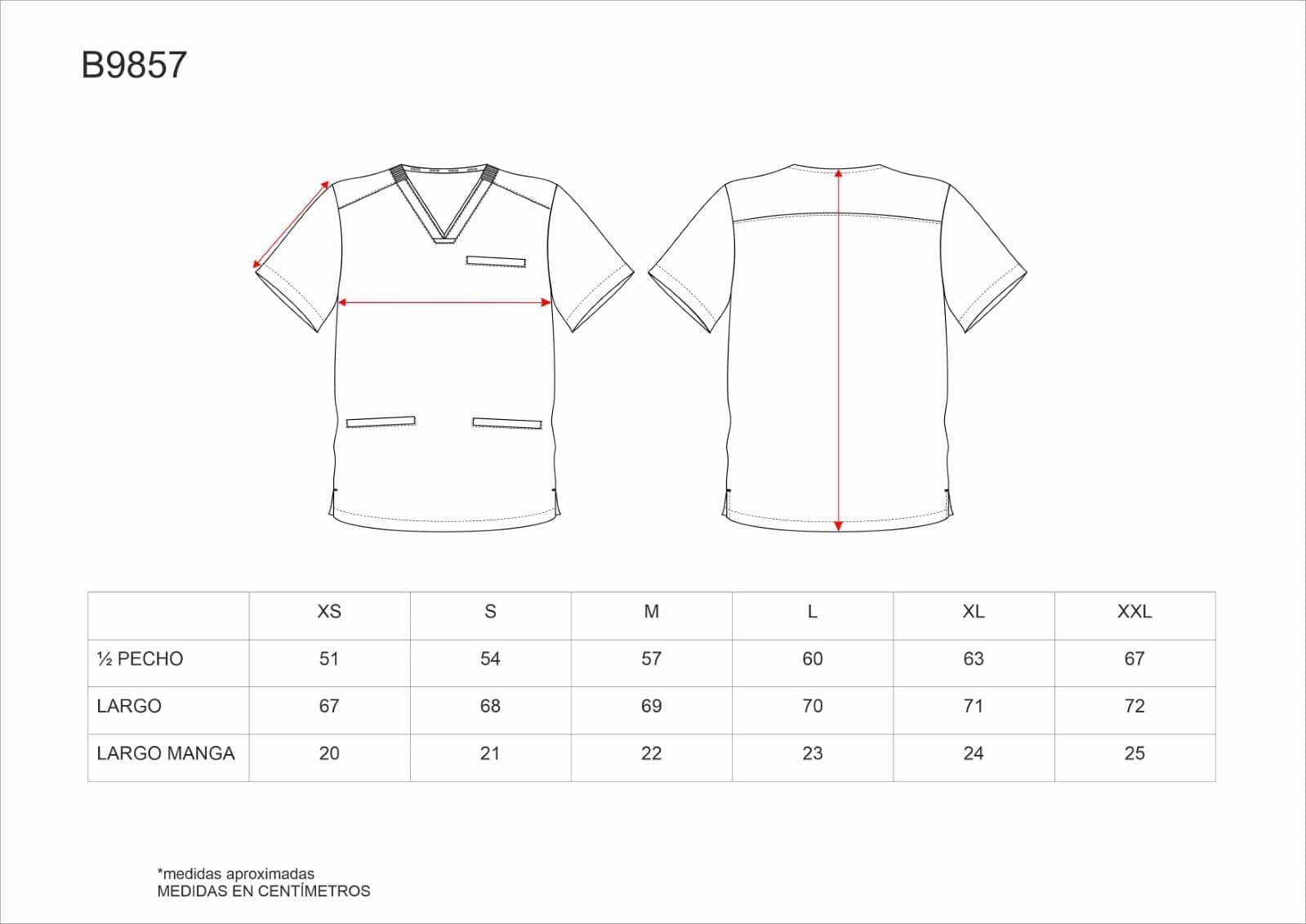 Tallas de la XS a la 3XL