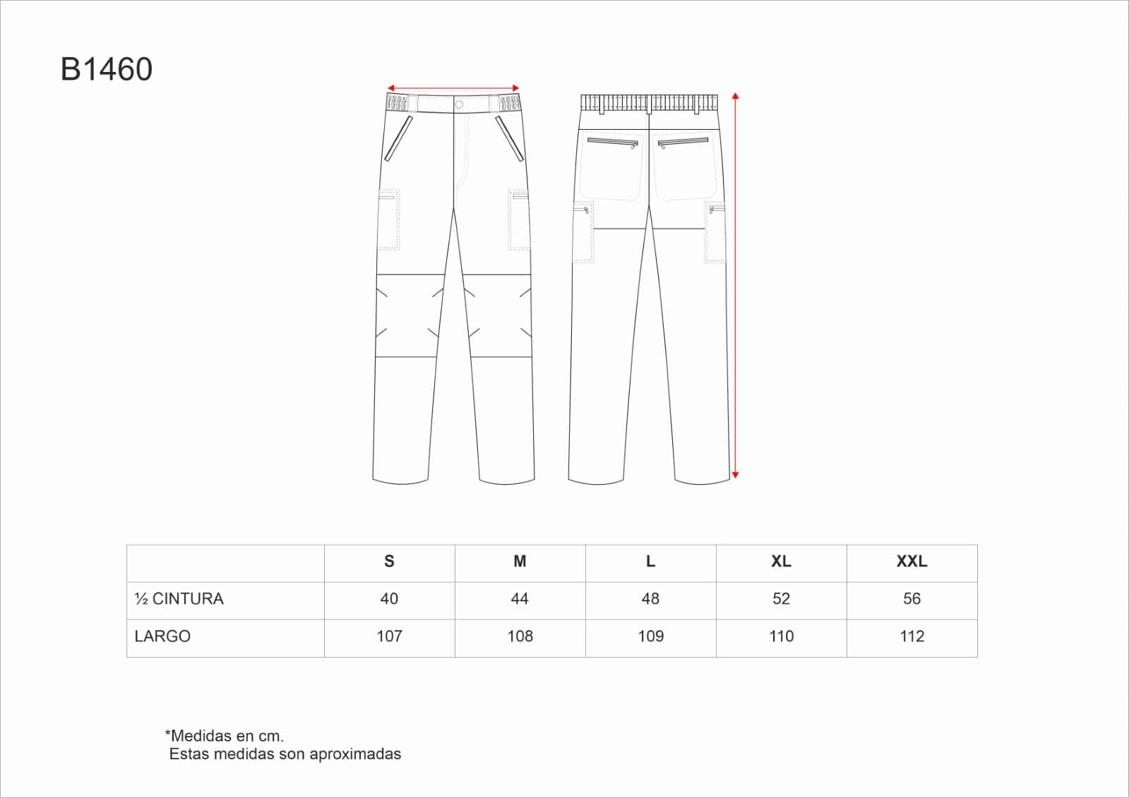 Tallas de la XS a la 3XL