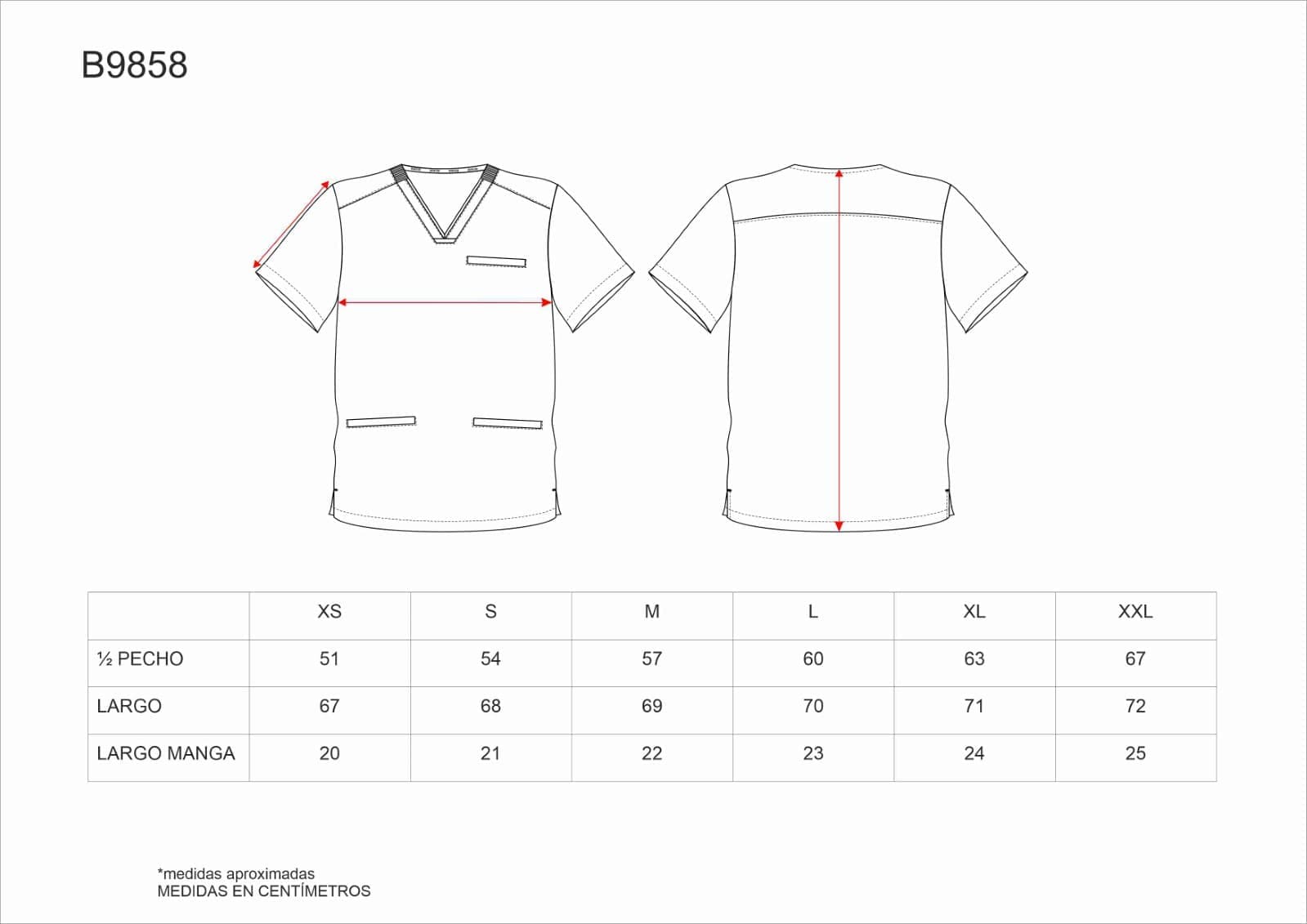 Tallas de la XS a la 3XL