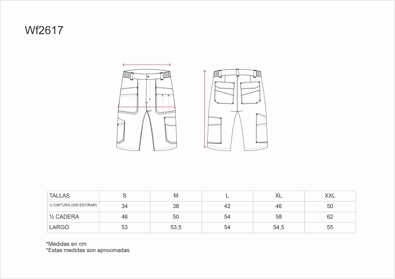 Tallas de la XS a la 3XL