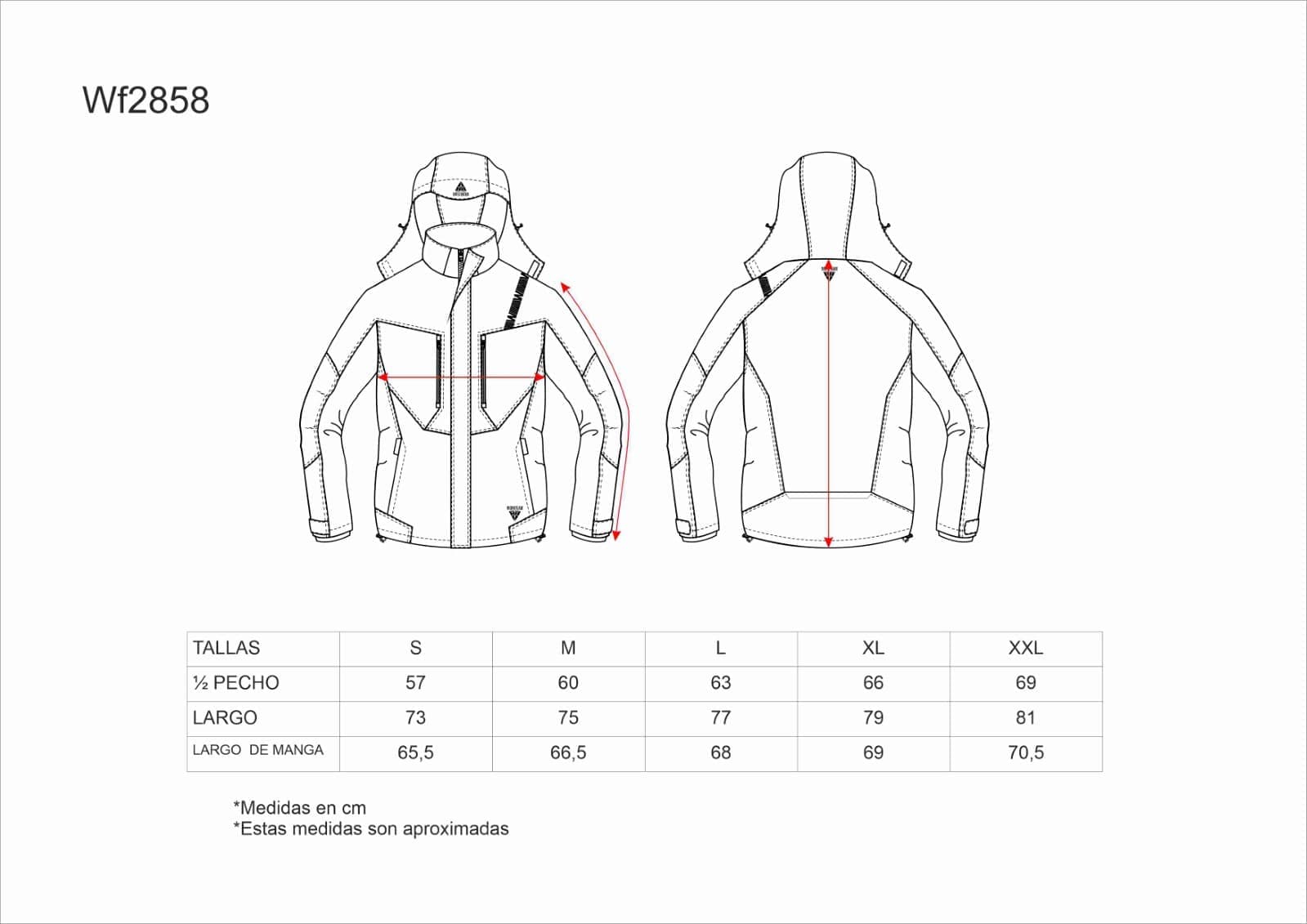 Tallas de la XS a la 3XL