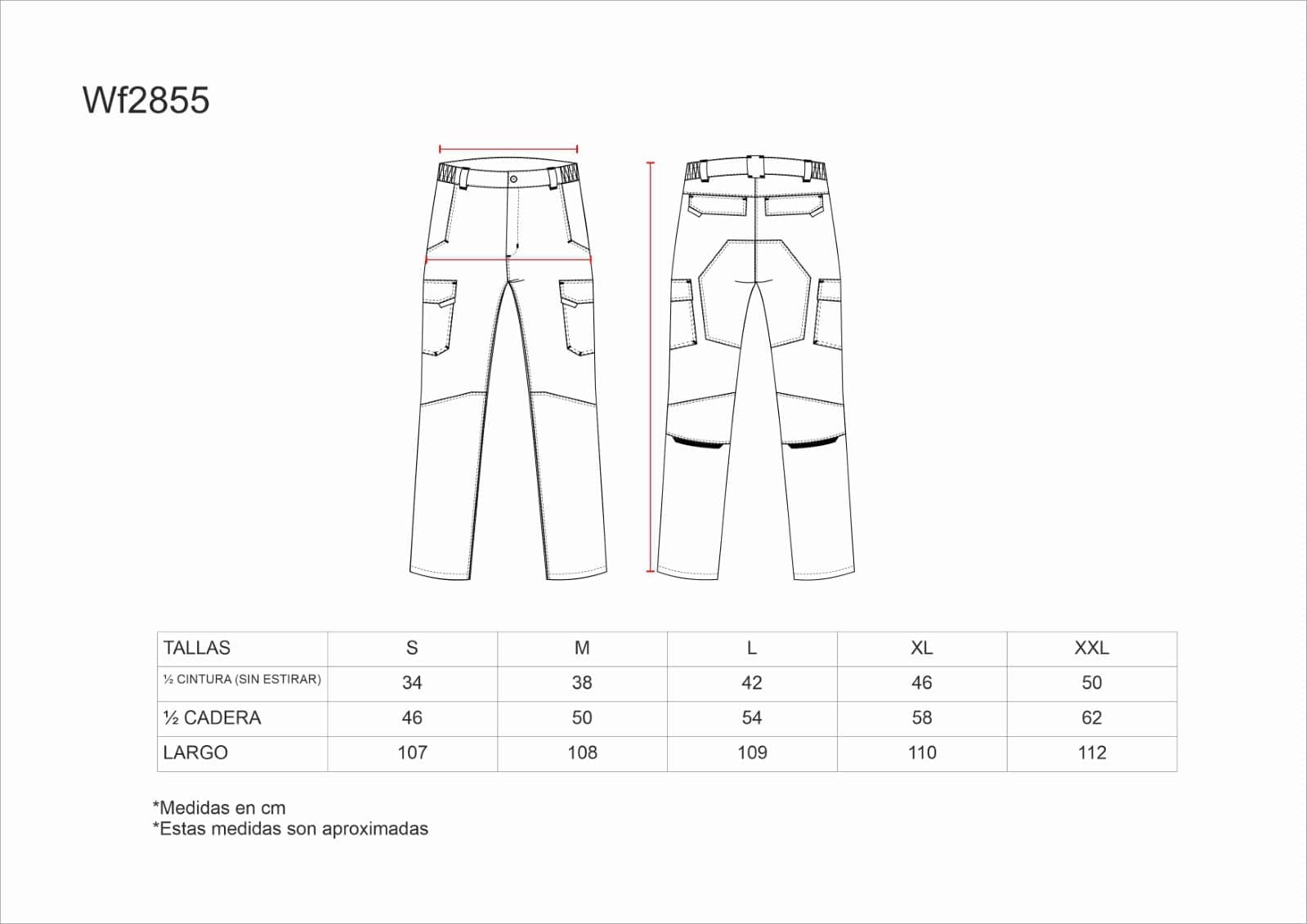 Tallas de la XS a la 3XL