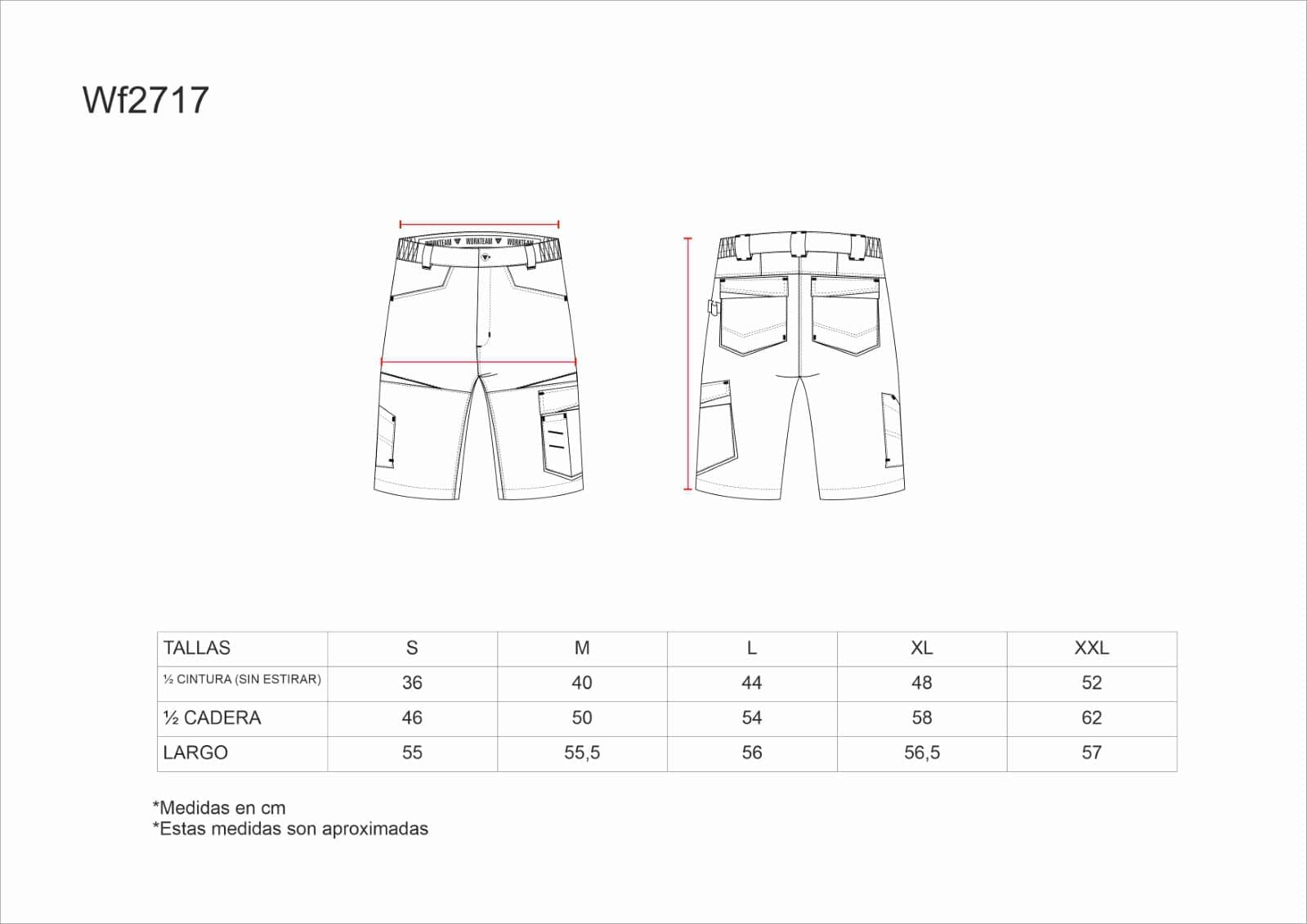 Tallas de la XS a la 3XL