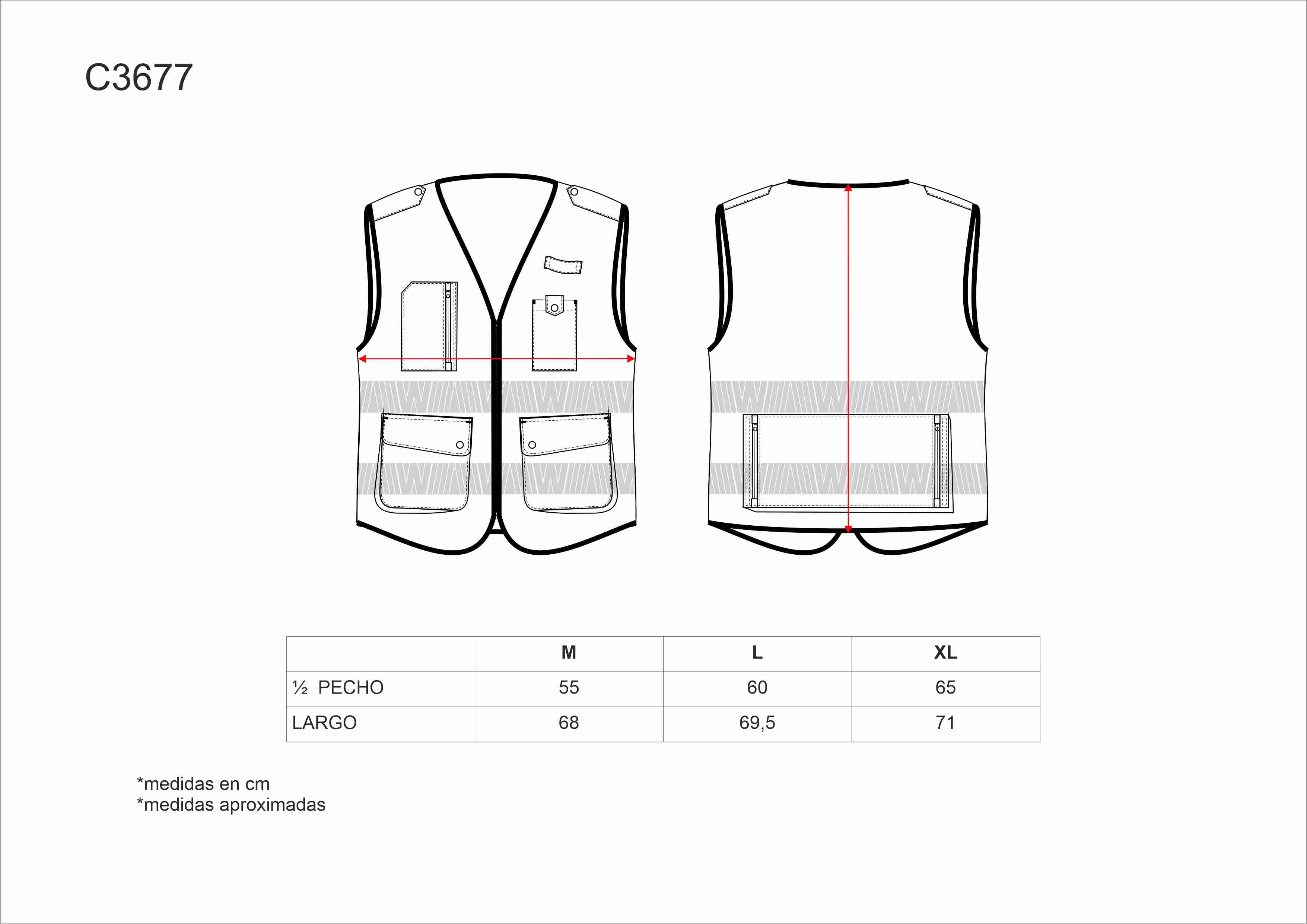 Tallas de la XS a la 3XL