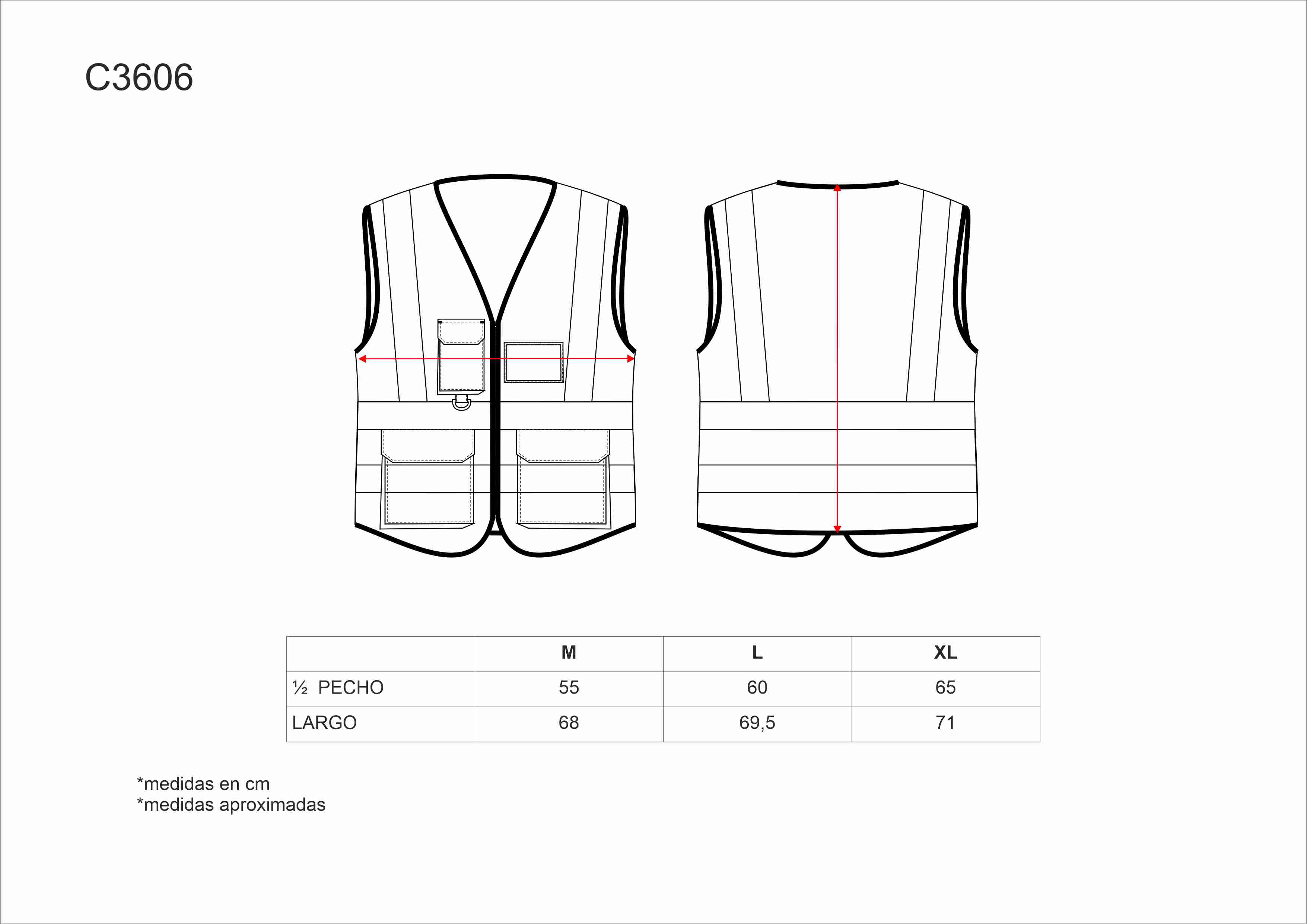 Tallas de la XS a la 3XL