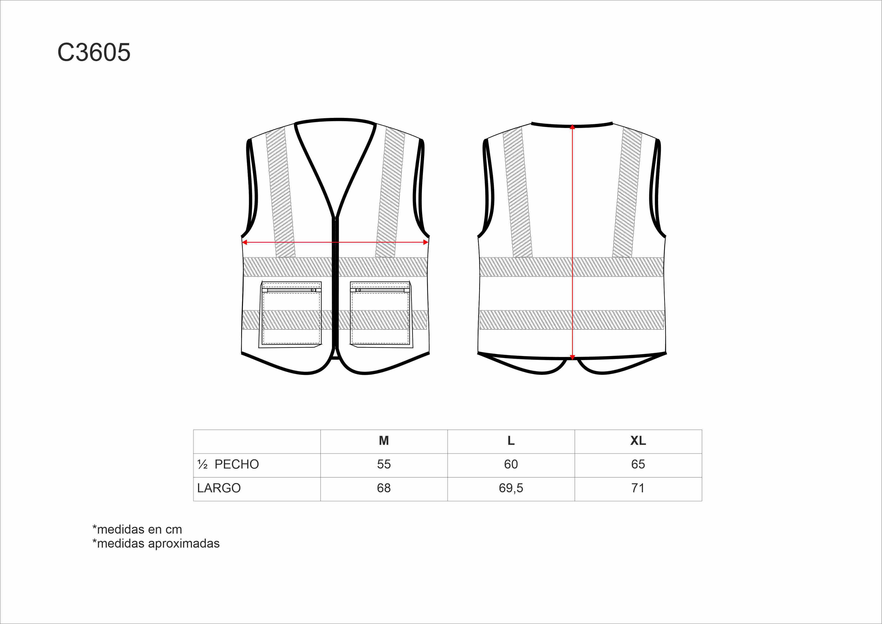 Tallas de la XS a la 3XL
