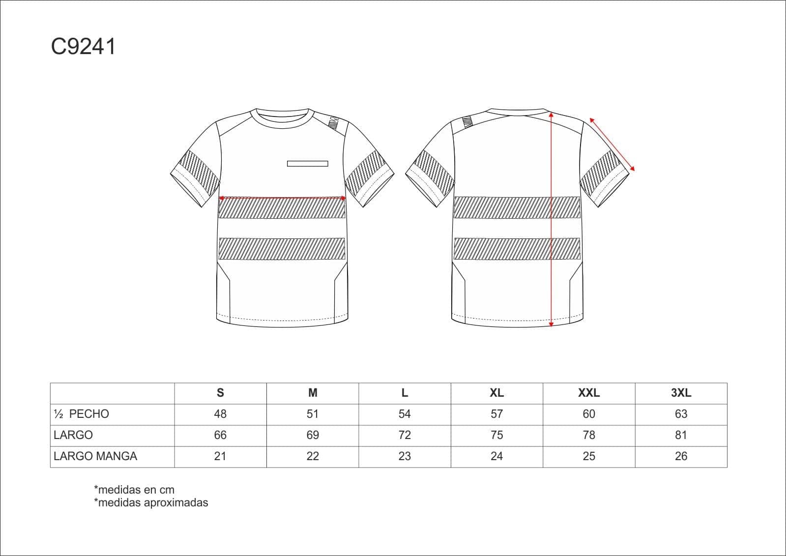 Tallas de la XS a la 3XL