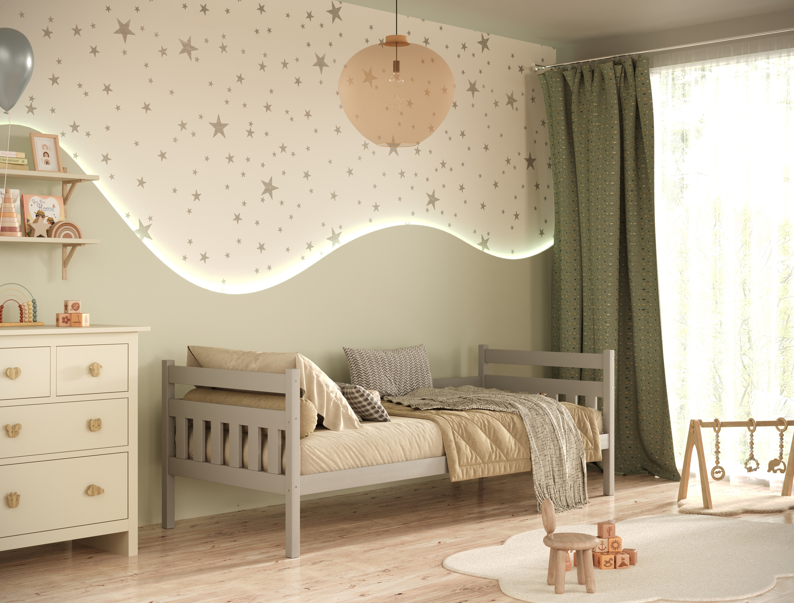 Kinderbett Grau