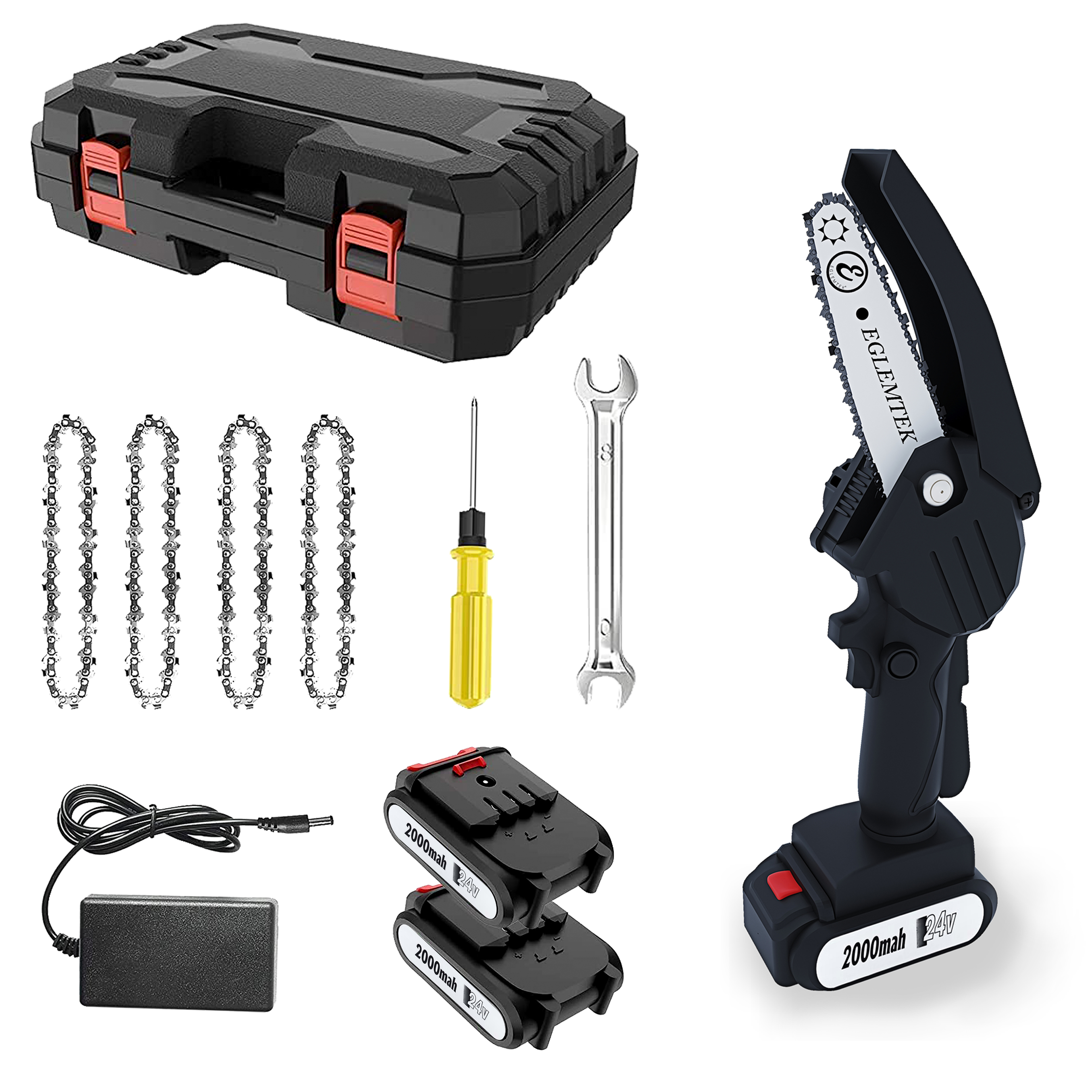 Mini Motosega A Batteria Elettrica Portatile Con 4 Catene, 2 Batterie E Caricatore Moto Sega Ricaricabile Lama 130 Mm Batteria 24V Ideale Potatura Alberi Giardino Giardinaggio Fai Da Te Colore Nero -Husqvarni Negozio AAHKMJXYDAFdJAOAIMEbOAch7w5JgkD56B5b mYl T9Isf4DCJN 5REyQjePMyCh ltBtoxu