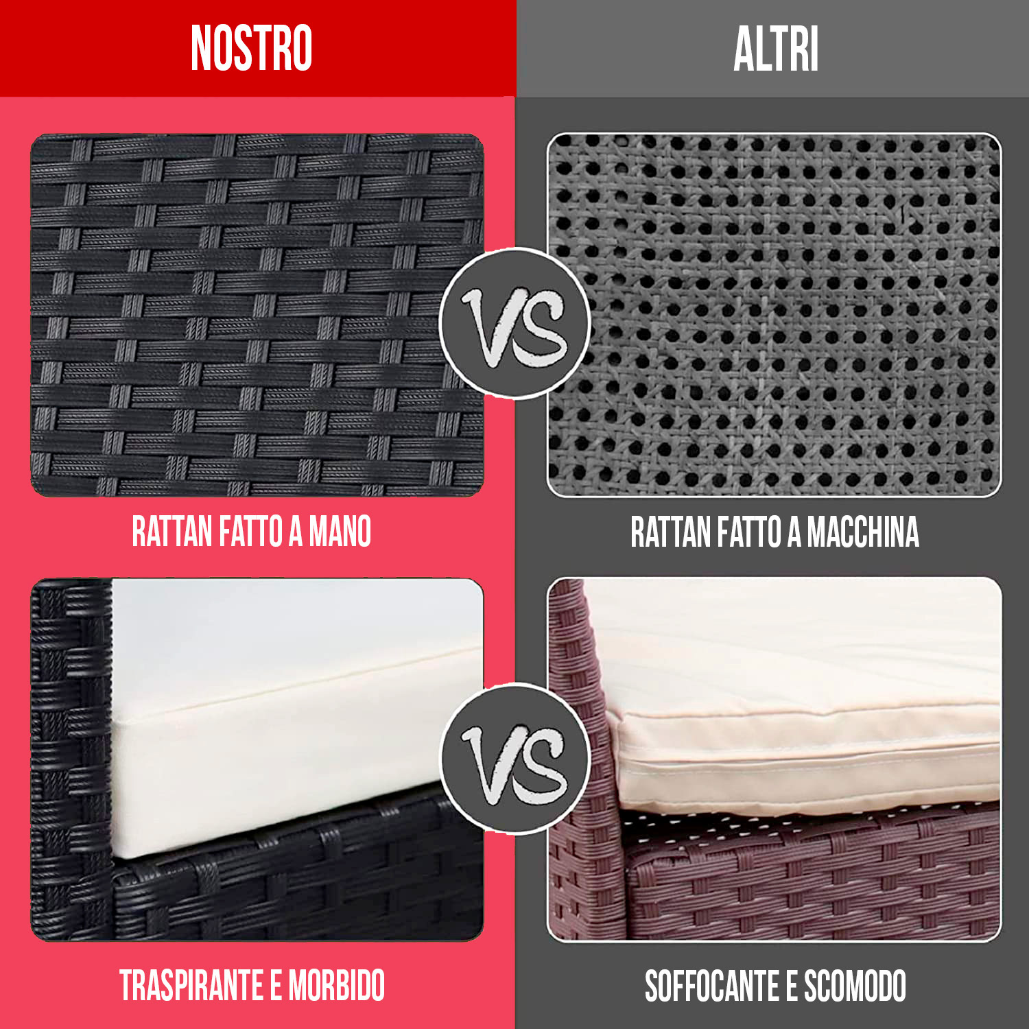 Arreditaly Set Di Mobili Da Giardino Salotto Salottino In Rattan 4 Posti Con Tavolino E Ripiano In Vetro 2 Poltrone E Divano 2 Posti Per Giardino Esterno Piscina Cuscini Sfoderabili (Grigio) -Giardino di Lusso AAHKMJXYDAFdJAOAIMEbOAch7w5JgkD56B5b mYl T9Isf4DCJN 5REyQjePMyCh ltBtoxu