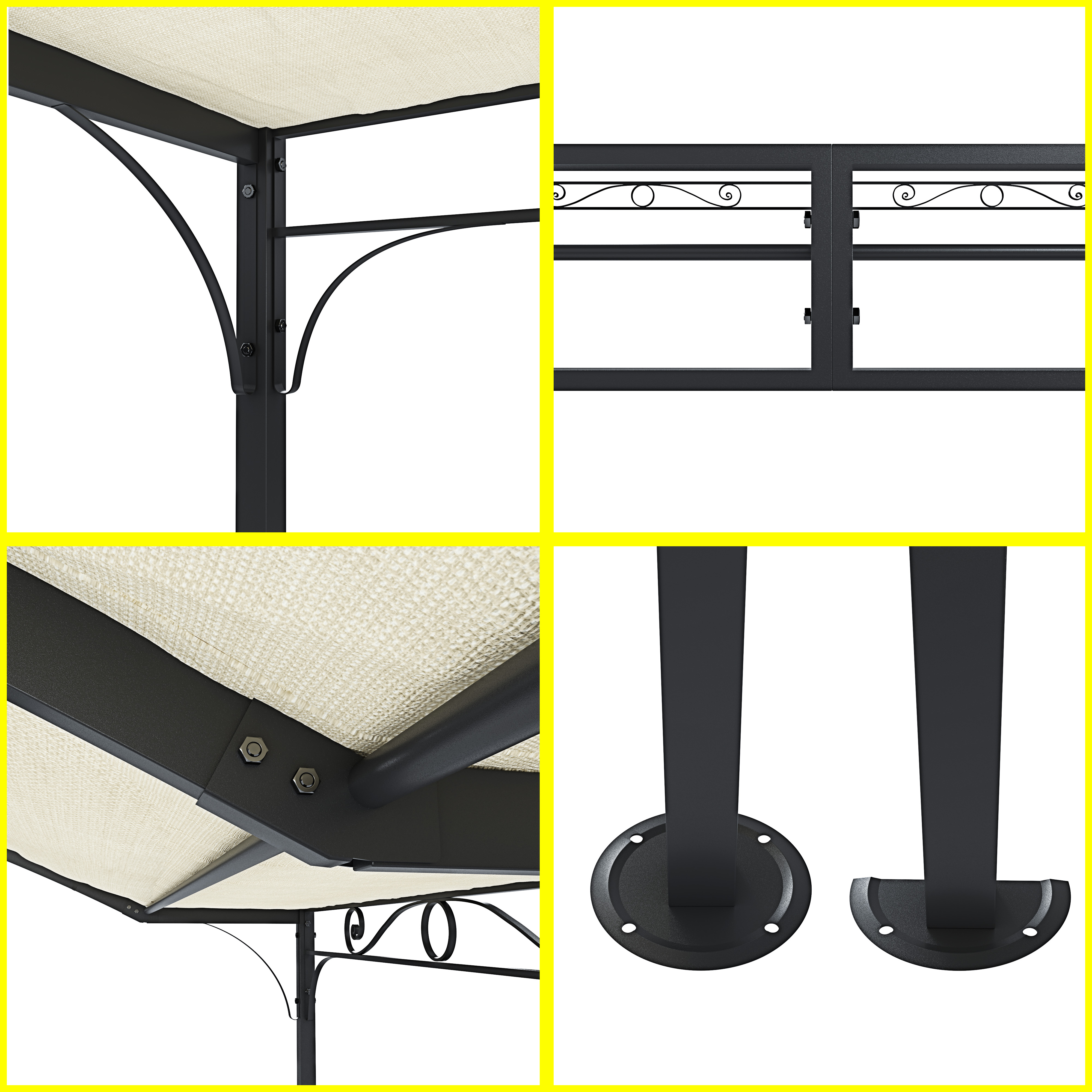 Gazebo Pergolato Pergola Da Giardino Struttura In Acciaio E Tettuccio Telo In Tessuto Tenda Tettoia Ombrellone Tendone Parasole Da Esterno Terrazzo Balcone Piscina Fiere Hanalei 3 X 2.5 X 2.4 M Beige -Vendite VIDAXL AAHKMJXYDAFdJAOAIMEbOAch7w5JgkD56B5b mYl T9Isf4DCJN 5REyQjePMyCh ltBtoxu