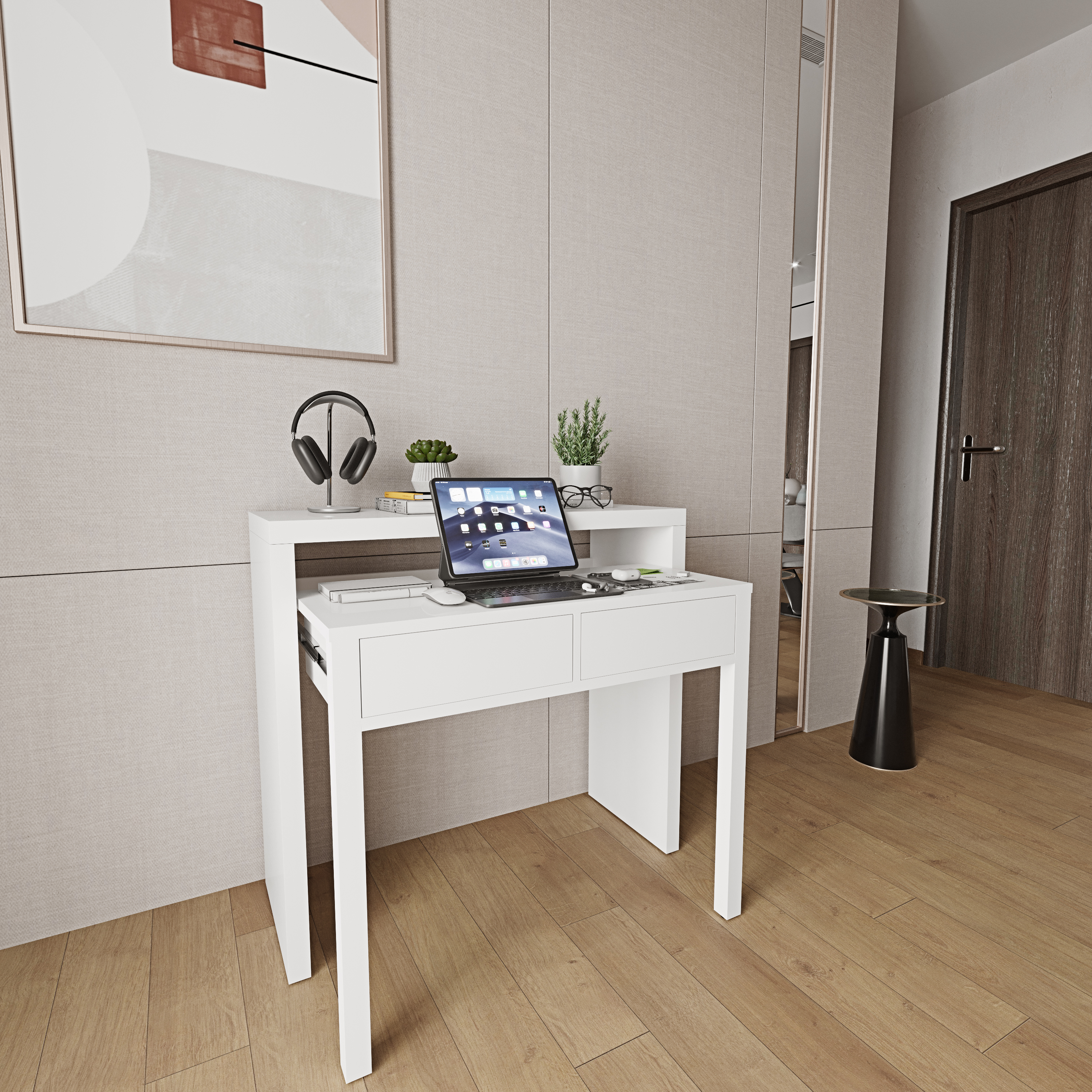 Scrivania Allungabile Con 2 Cassetti Tavolo Consolle Estensibile Studio Salvaspazio Con Ripiano Ideale Disegno Soggiorno Camera Salotto Ingresso Corridoio 99 X 88 X 36 Cm (Bianco) -Ufficio E Casa AAHKMJXYDAFdJAOAIMEbOAch7w5JgkD56B5b mYl T9Isf4DCJN 5REyQjePMyCh ltBtoxu