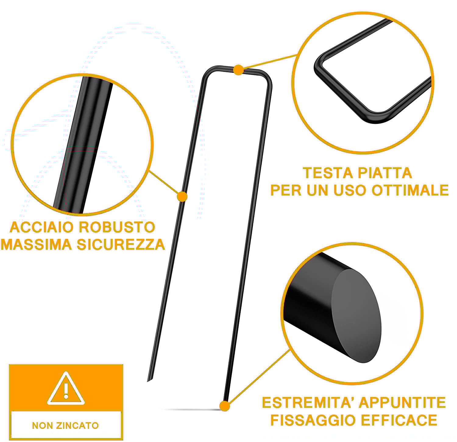 50 Picchetti In Robusto Acciaio Non Galvanizzato Per Fissaggio Telo Pacciamatura Recinzione Giardino Erba Sintetica Ancoraggio Prato Rete Lunghezza 150 Mm, 25 Mm Di Larghezza, Ø 3 Mm -Negozio al dettaglio Piante Casa AAHKMJXYDAFdJAOAIMEbOAch7w5JgkD56B5b mYl T9Isf4DCJN 5REyQjePMyCh ltBtoxu