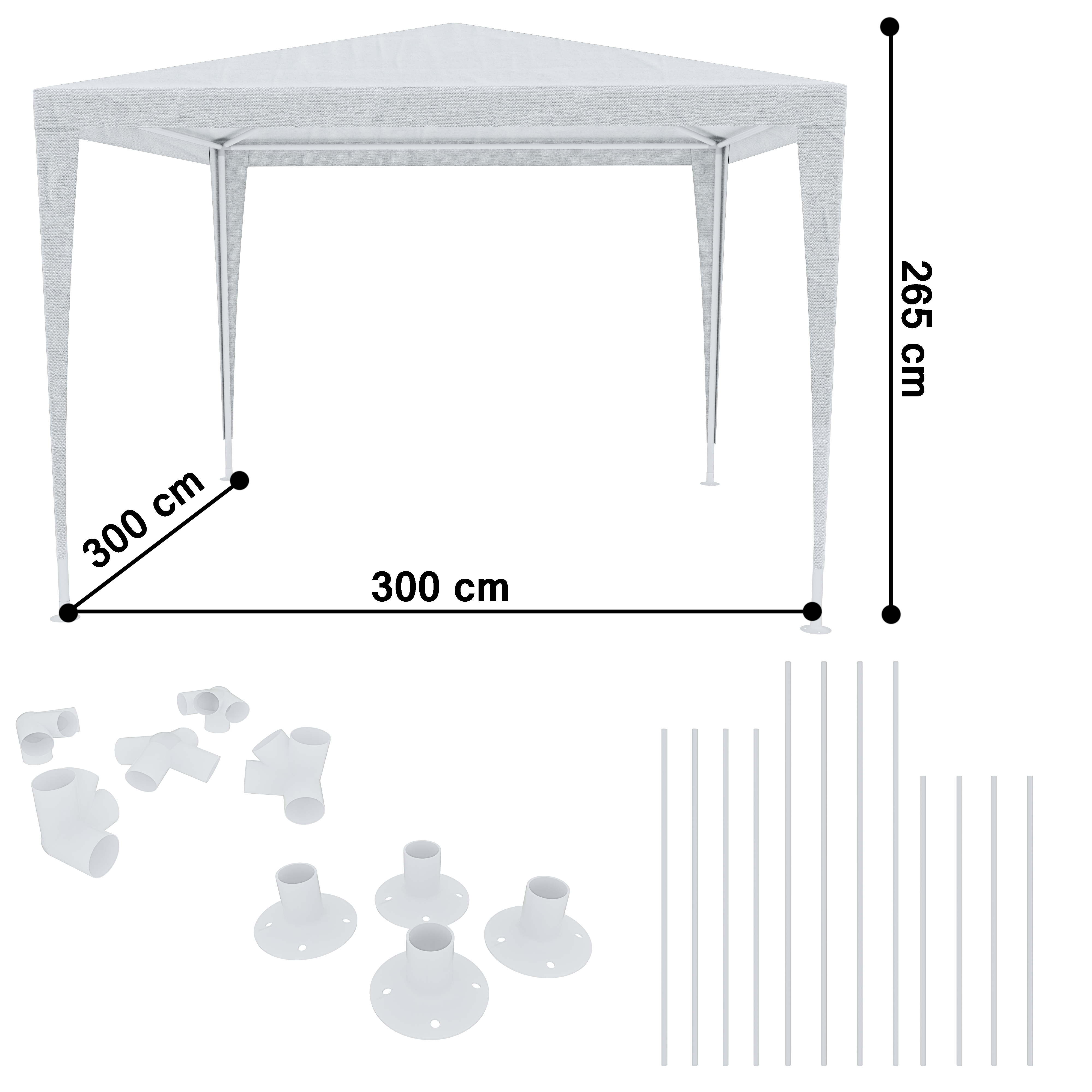 Gazebo 3 X 3 Metri Struttura In Acciaio Copertura In PE 110 Gr/m² Impermeabile Idrorepellente Resistente Raggi Solari UV Tenda Ombrellone Per Fiere Pic Nic Campeggio Esterno Giardino Piscina Bianco -Vendite VIDAXL AAHKMJXYDAFdJAOAIMEbOAch7w5JgkD56B5b mYl T9Isf4DCJN 5REyQjePMyCh ltBtoxu
