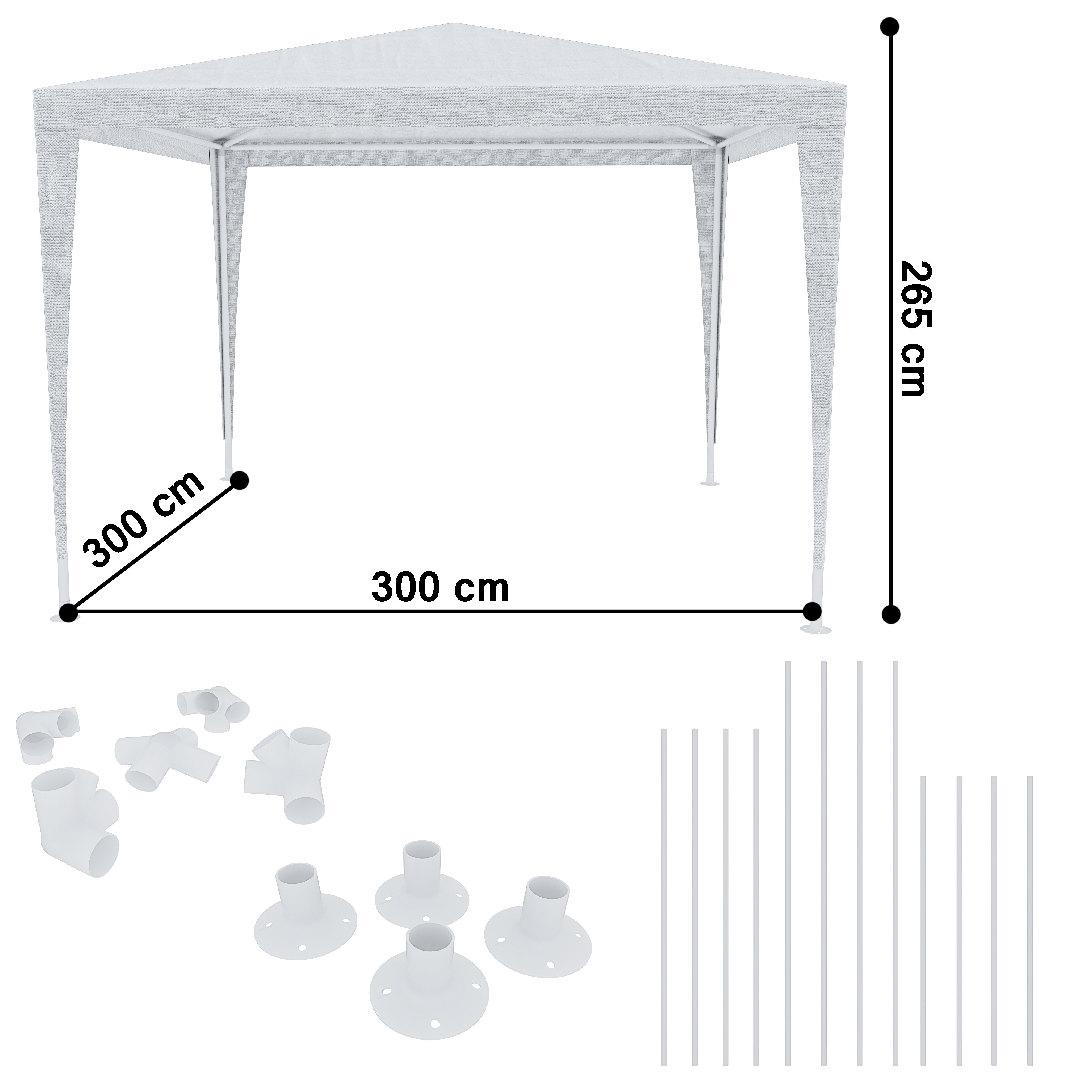 Gazebo 3 X 3 Metri Struttura In Acciaio Copertura In PE 110 Gr/m² Impermeabile Idrorepellente Resistente Raggi Solari UV Tenda Ombrellone Per Fiere Pic Nic Campeggio Esterno Giardino Piscina Bianco -Vendite VIDAXL AAHKMJXYDAFdJAOAIMEbOAch7w5JgkD56B5b mYl T9Isf4DCJN 5REyQjePMyCh luu0LPx1CwyB13gljfhsMAwqIz19Zdo