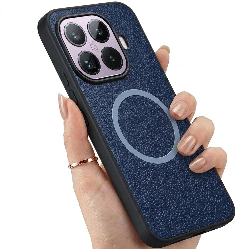 Funda para Xiaomi 17T, cuero híbrido, para MagSafe, azul