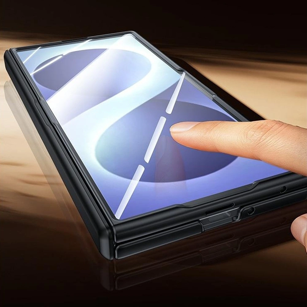 Custodia per Samsung Galaxy Z Fold 8 Ultra, custodia rigida, con vetro per lo schermo esterno, nero