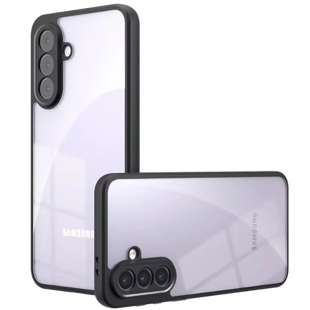 Custodia trasparente per Samsung Galaxy A27 5G, Fusion Hybrid, cornice nera
