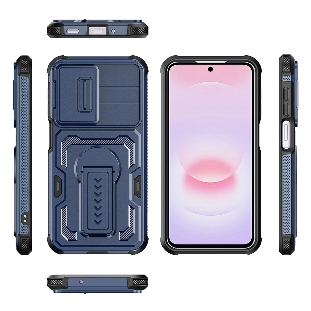 Custodia robusta per Samsung Galaxy A27 5G, con otturatore della fotocamera, blu