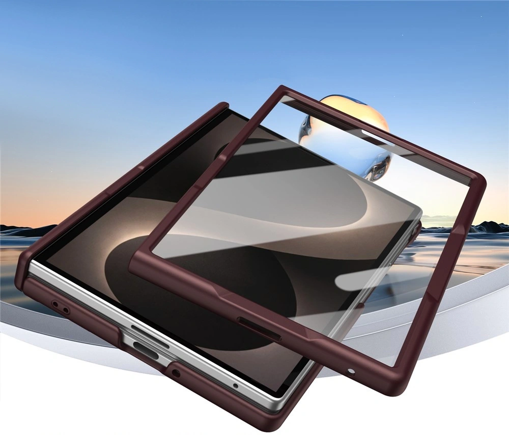Funda para Samsung Galaxy Z Fold 8, con cristal para la pantalla externa, para MagSafe, burdeos