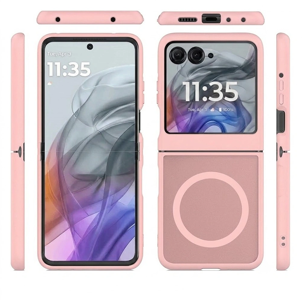 Custodia fumé per Motorola Razr 70 / 60 / 50 5G, Skin Touch, per MagSafe, rosa