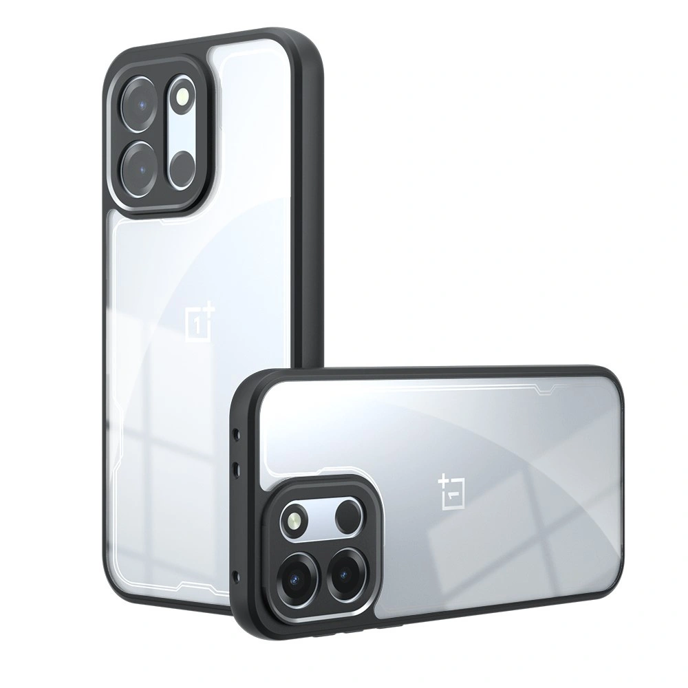 Custodia per OnePlus Nord 6, Fusion Hybrid, trasparente con cornice nera