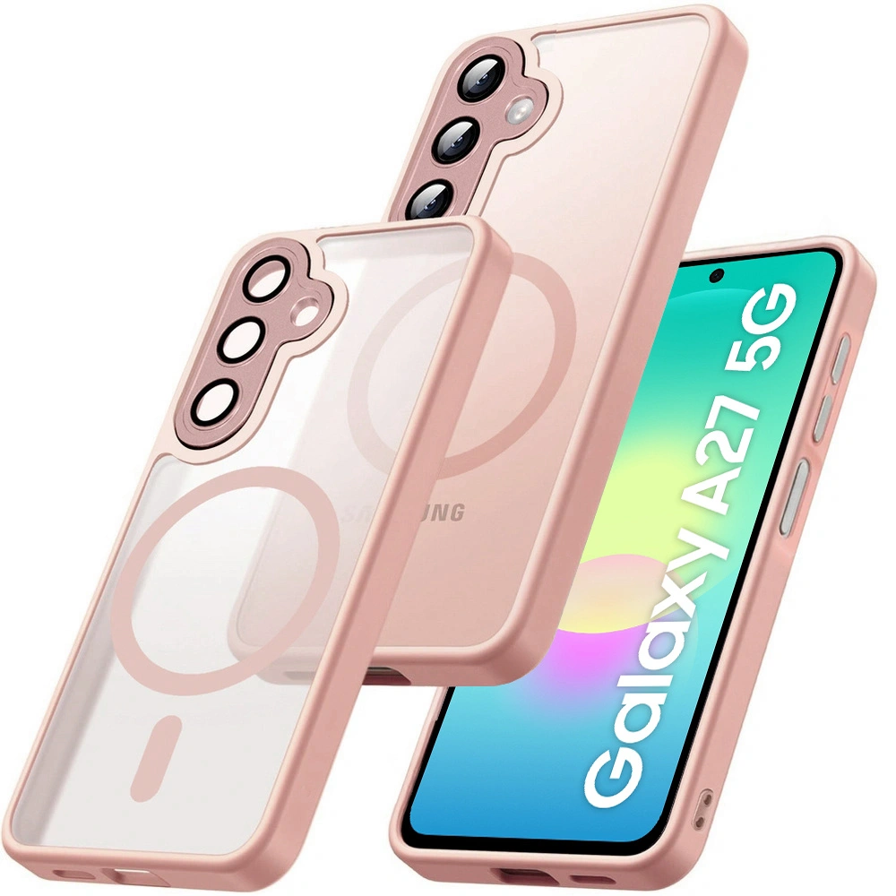 Custodia Smoke per Samsung Galaxy A27 5G, custodia opaca, per MagSafe, cornice rosa