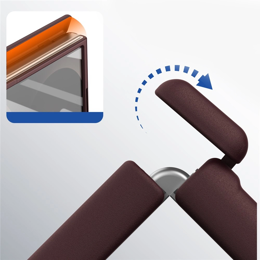 Funda para Samsung Galaxy Z Fold 8, con vidrio para la pantalla externa, para MagSafe, burdeos