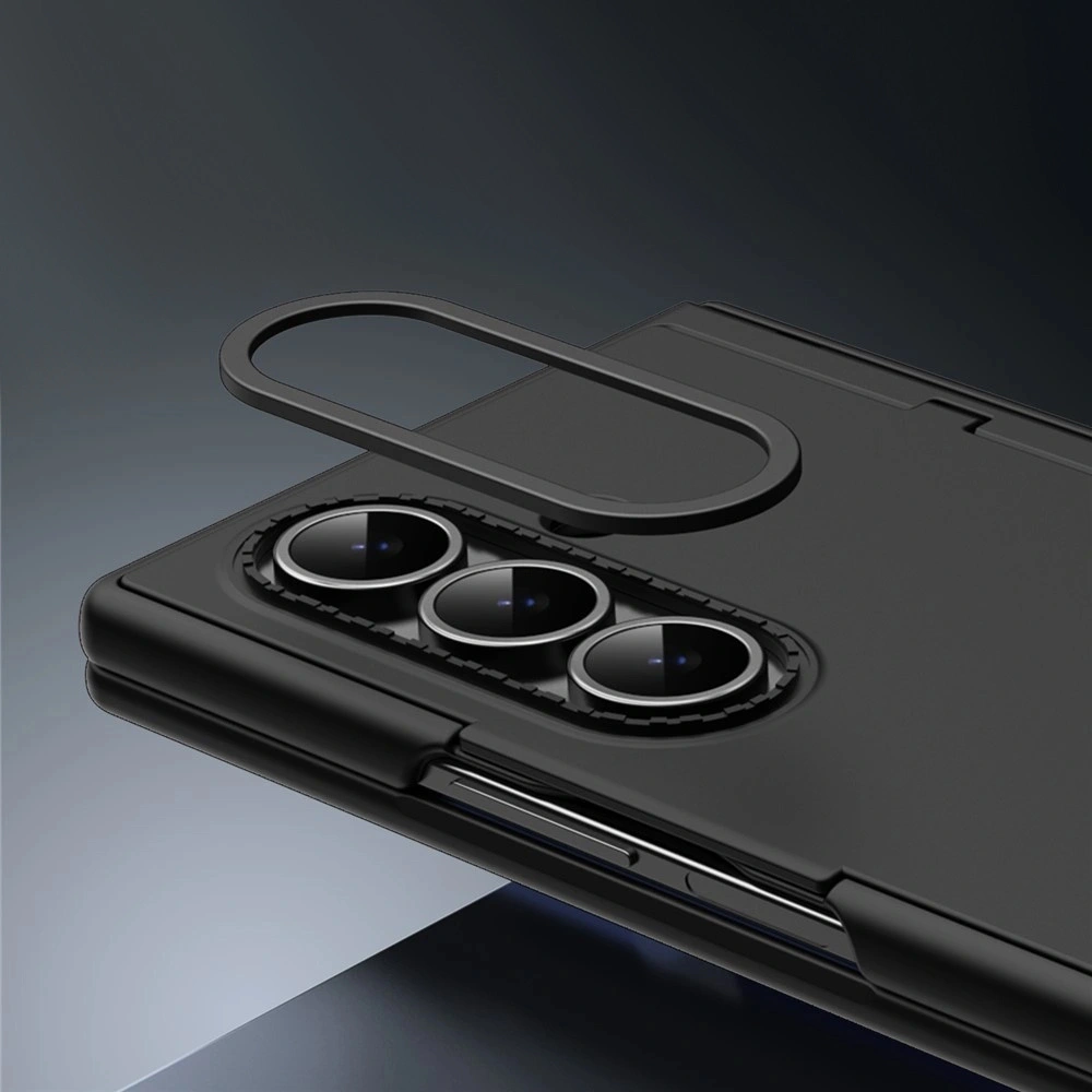 Custodia per Samsung Galaxy Z Fold 8 Ultra, porta carte, supporto e vetro per lo schermo esterno, nero