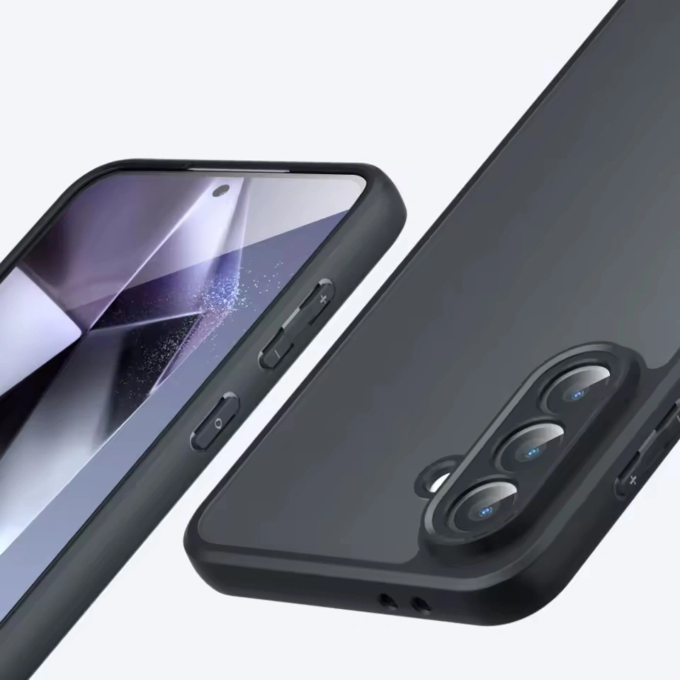 Custodia Smoke per Samsung Galaxy A27 5G, Fusion Hybrid, cornice nera