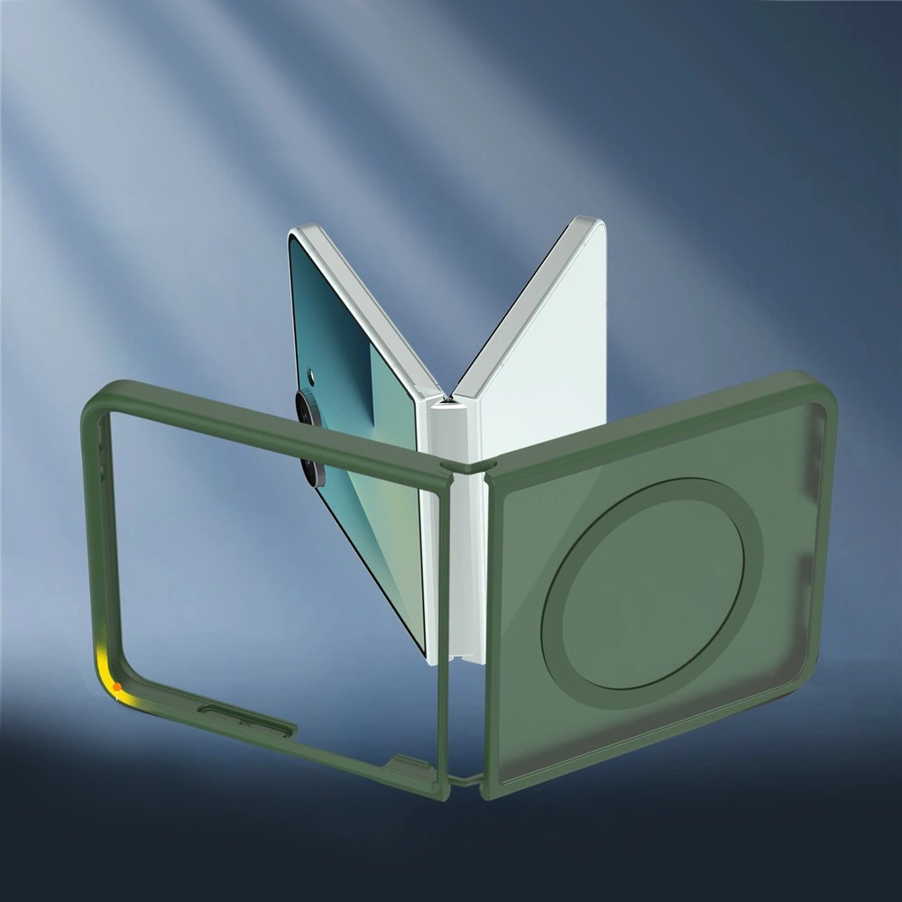 Custodia fumé per Samsung Galaxy Z Flip 8, Skin Touch, per MagSafe, verde