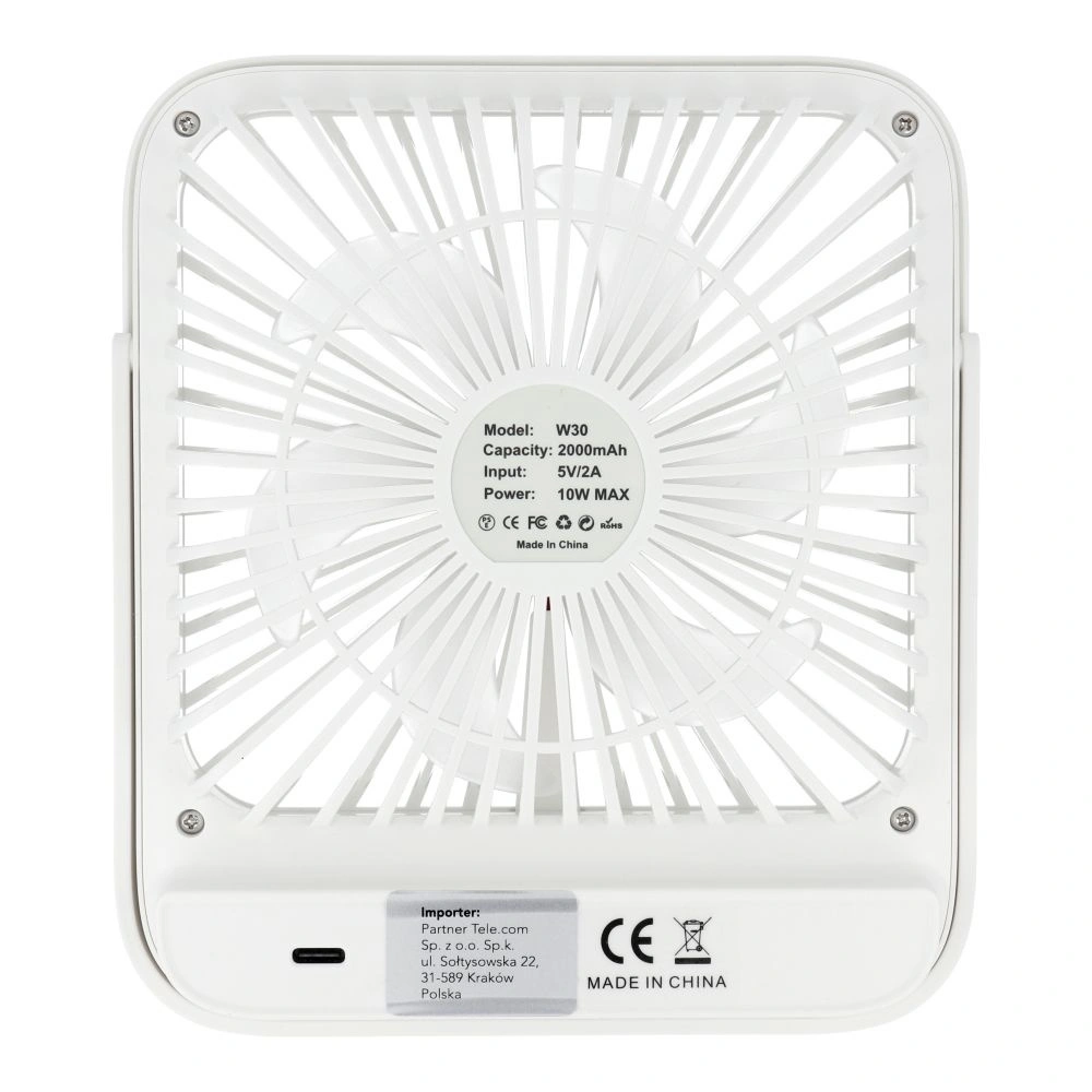 Ventilateur de bureau, W30, avec support réglable, blanc
