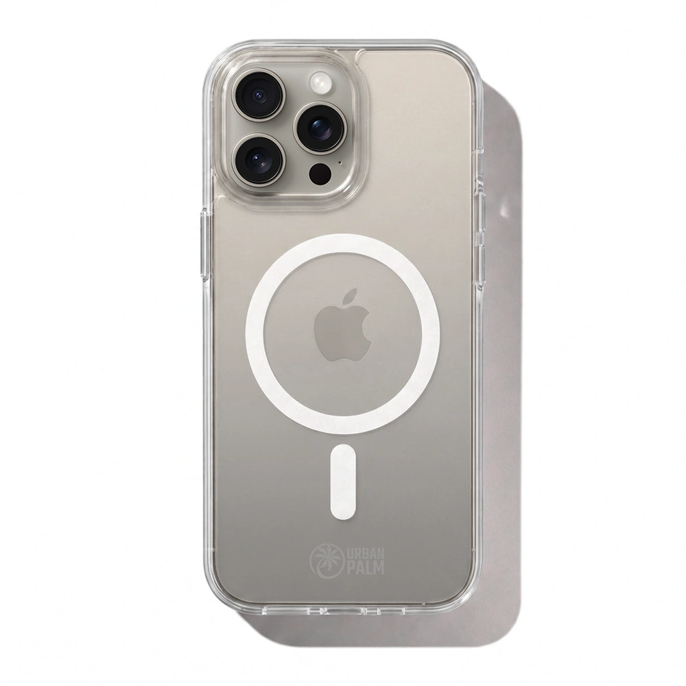 UrbanPalm Hülle für iPhone 15 Pro Max, für MagSafe, Transparent